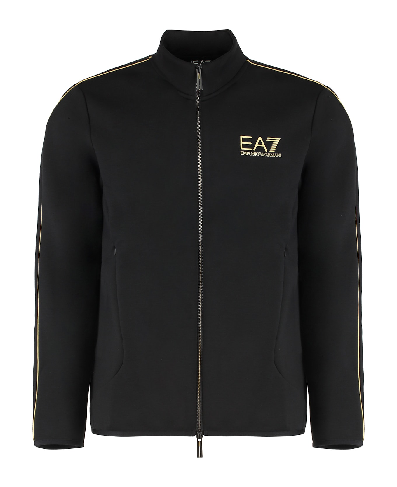 EA7 Techno Fabric Full-zip Sweatshirt - black