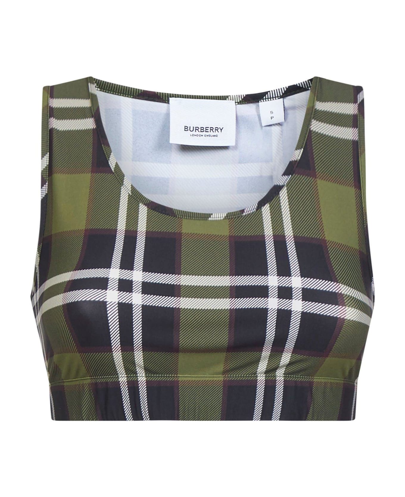 Burberry Checked Cropped Tank Top - MULTICOLOUR