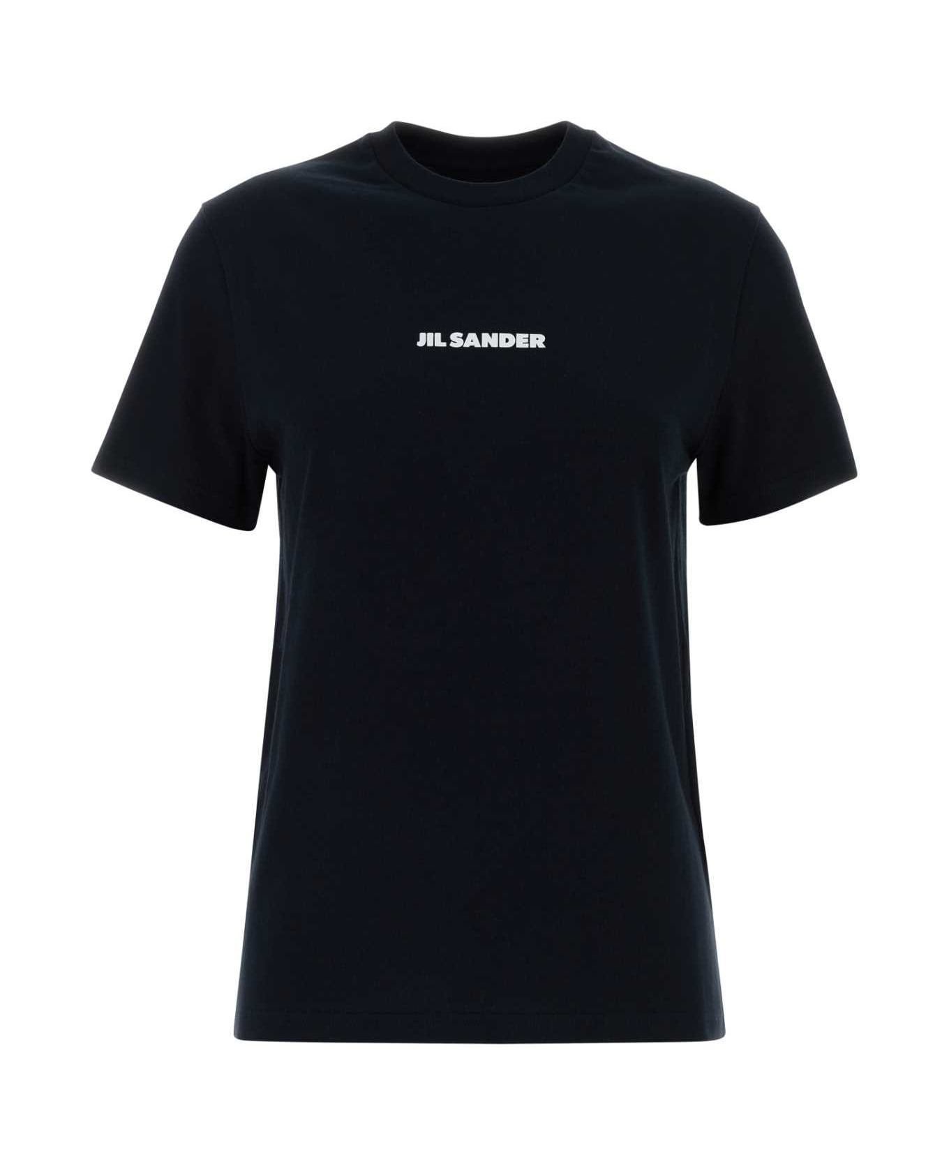 Jil Sander Black Cotton T-shirt - NAVY