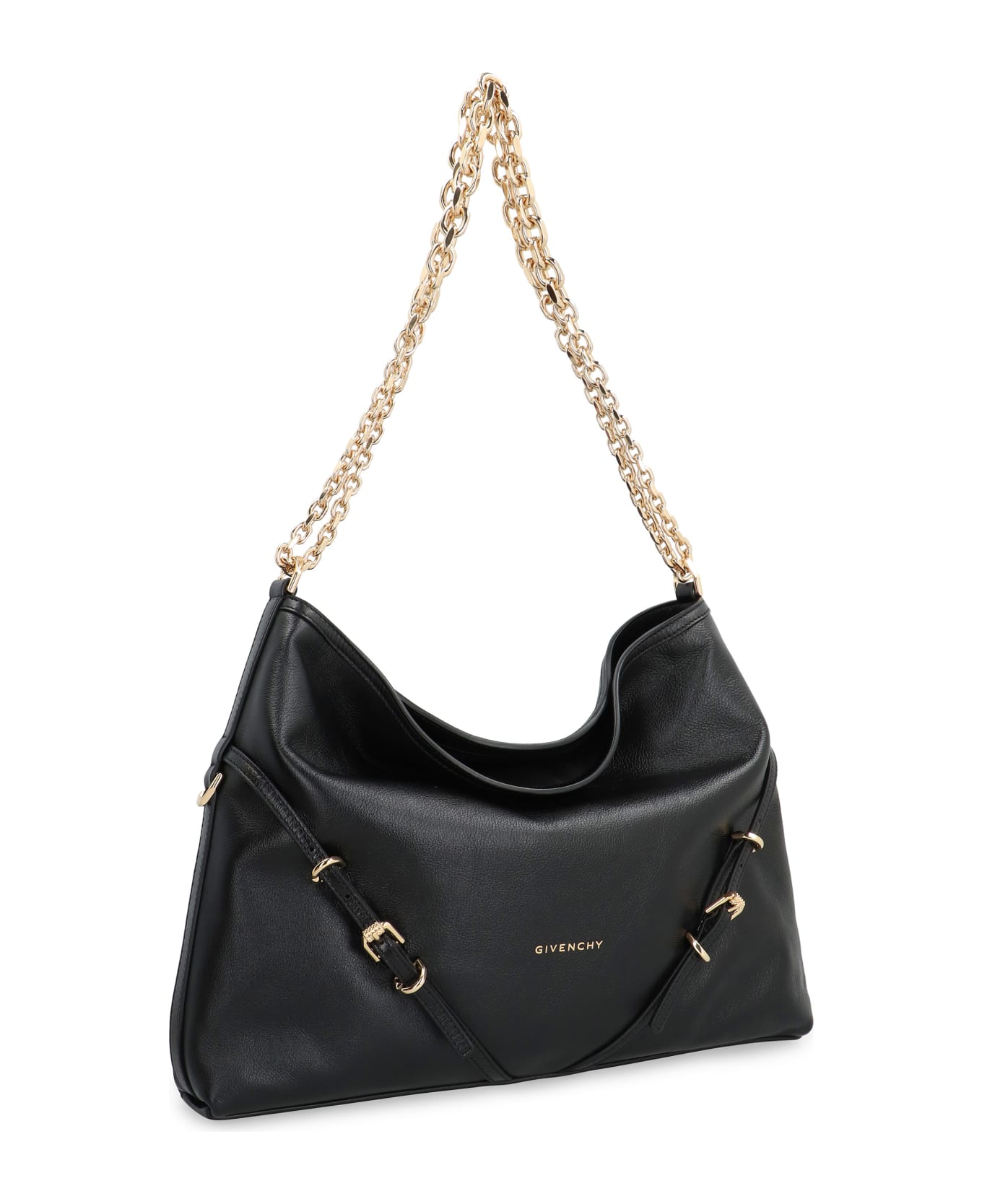 Givenchy Voyou Chain Leather Shoulder Bag - black トートバッグ