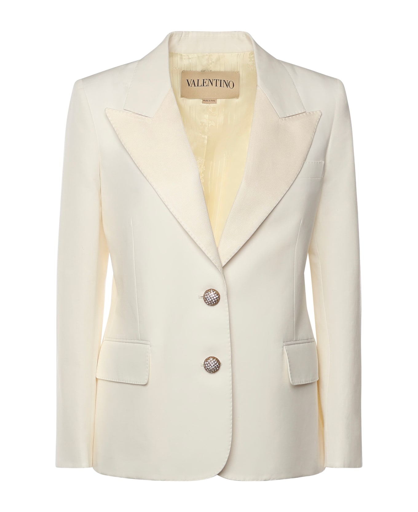Valentino Garavani Single-breasted Cotton And Linen Blazer - White