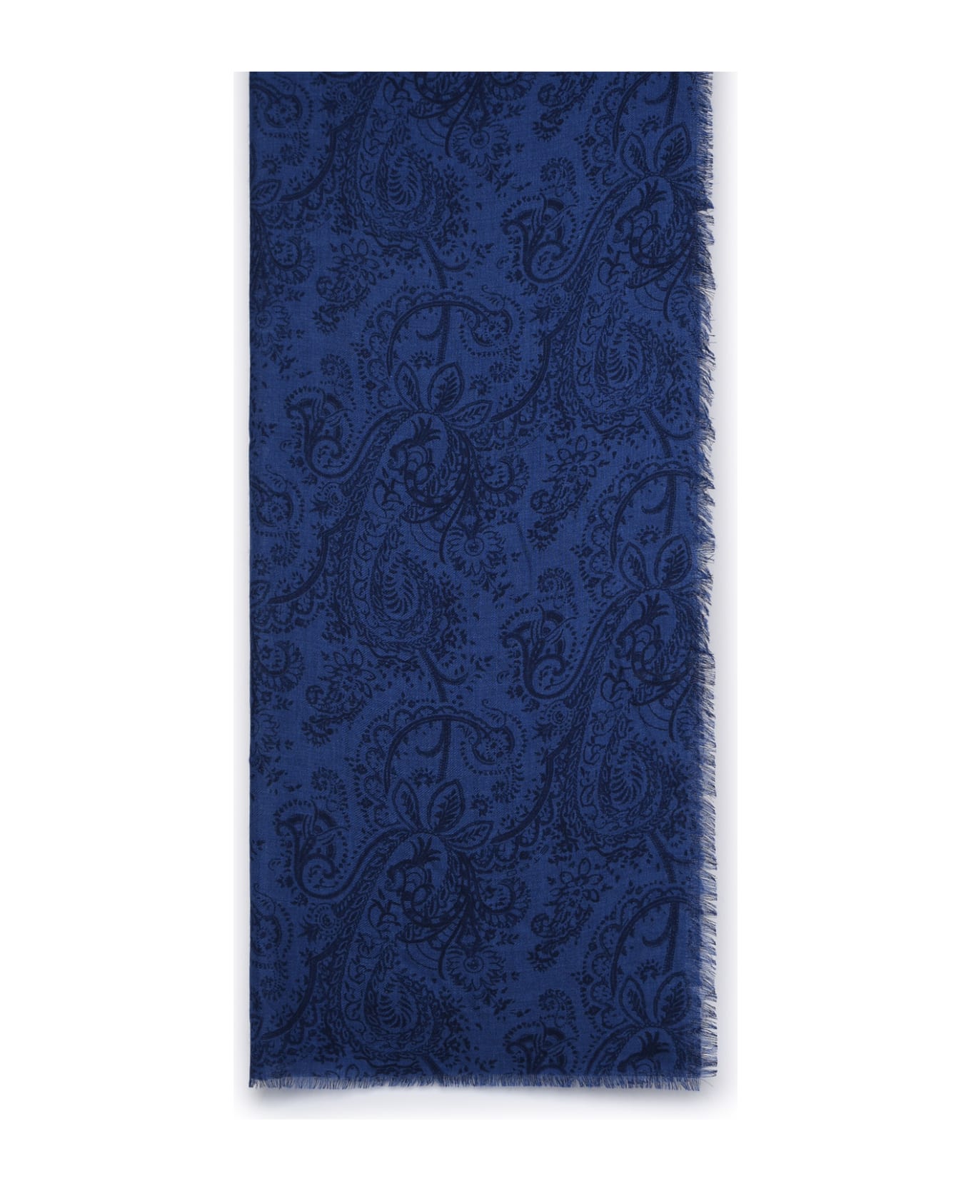 Etro Blue Cashmere And Silk Scarf - Blue