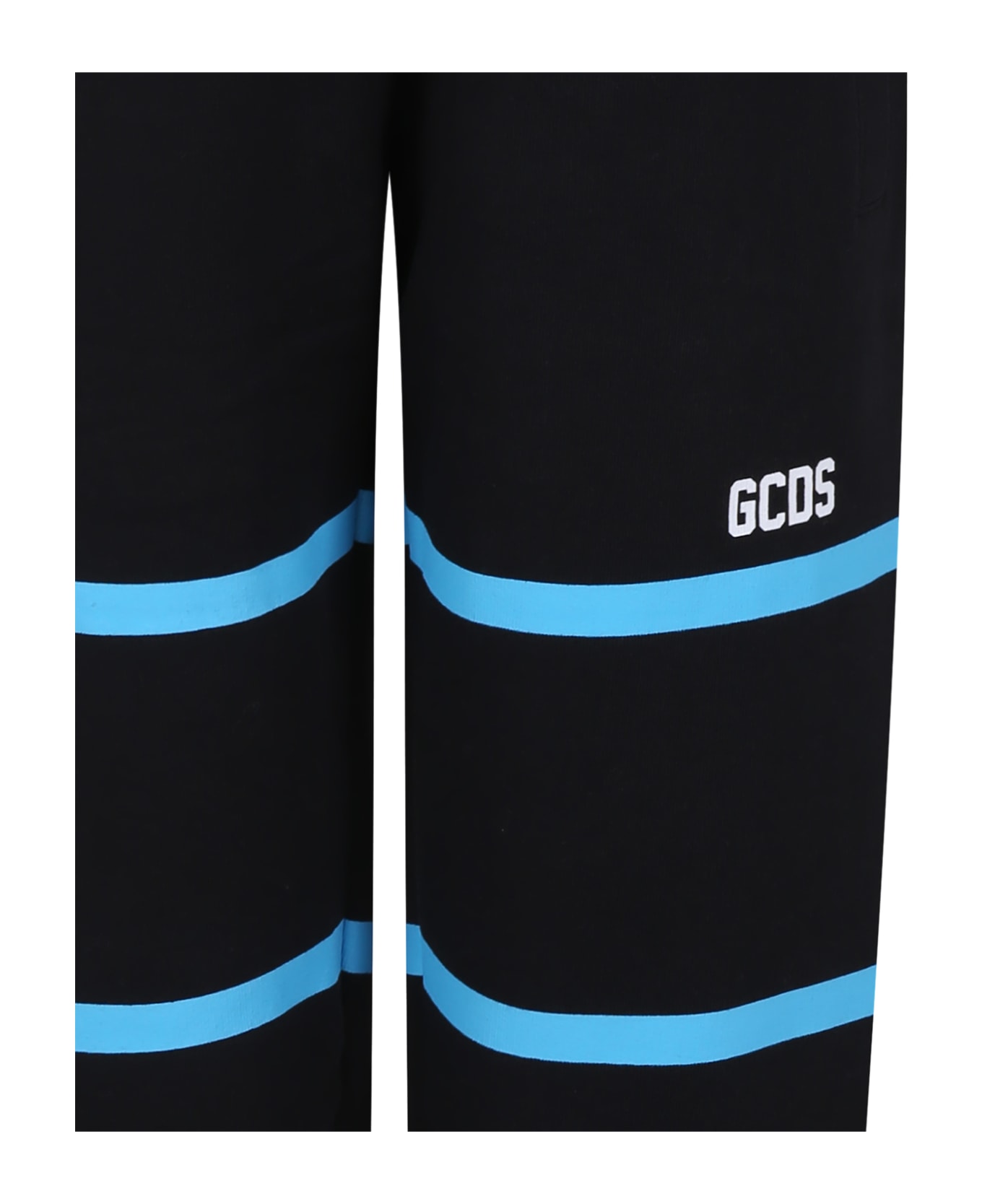 GCDS Mini Black Trousers For Kids With Logo - Black