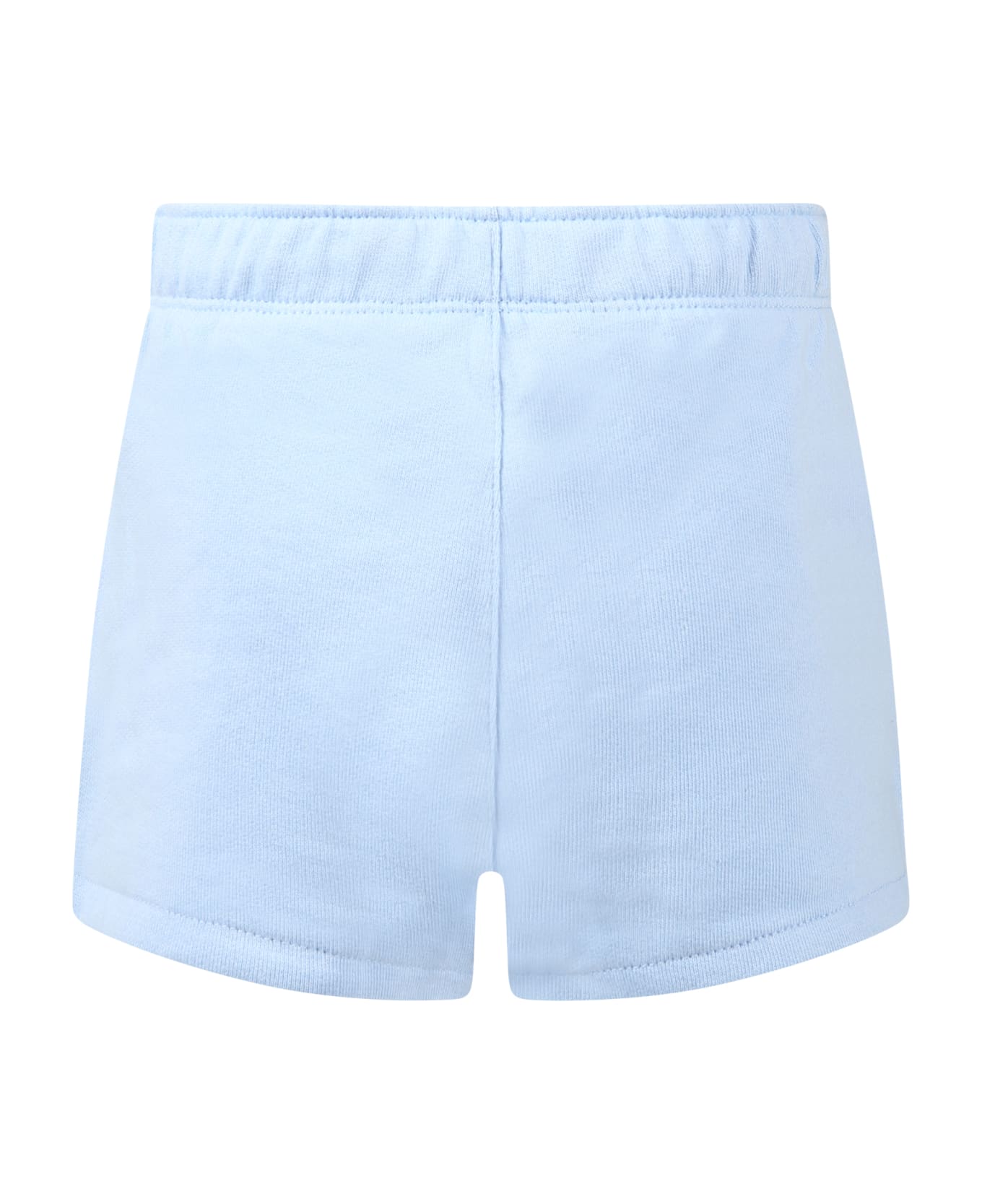 Ralph Lauren Light Blue Shorts For Girl With Logo And Iconic Horse - Light Blue