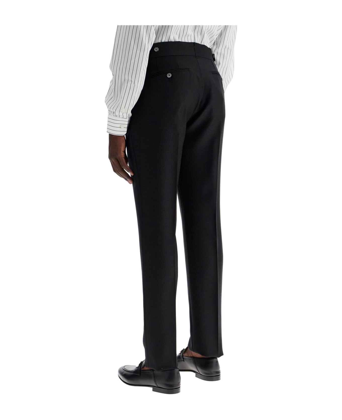 Tom Ford Tailored Wool And Mohair Trousers - BLACK (Black)