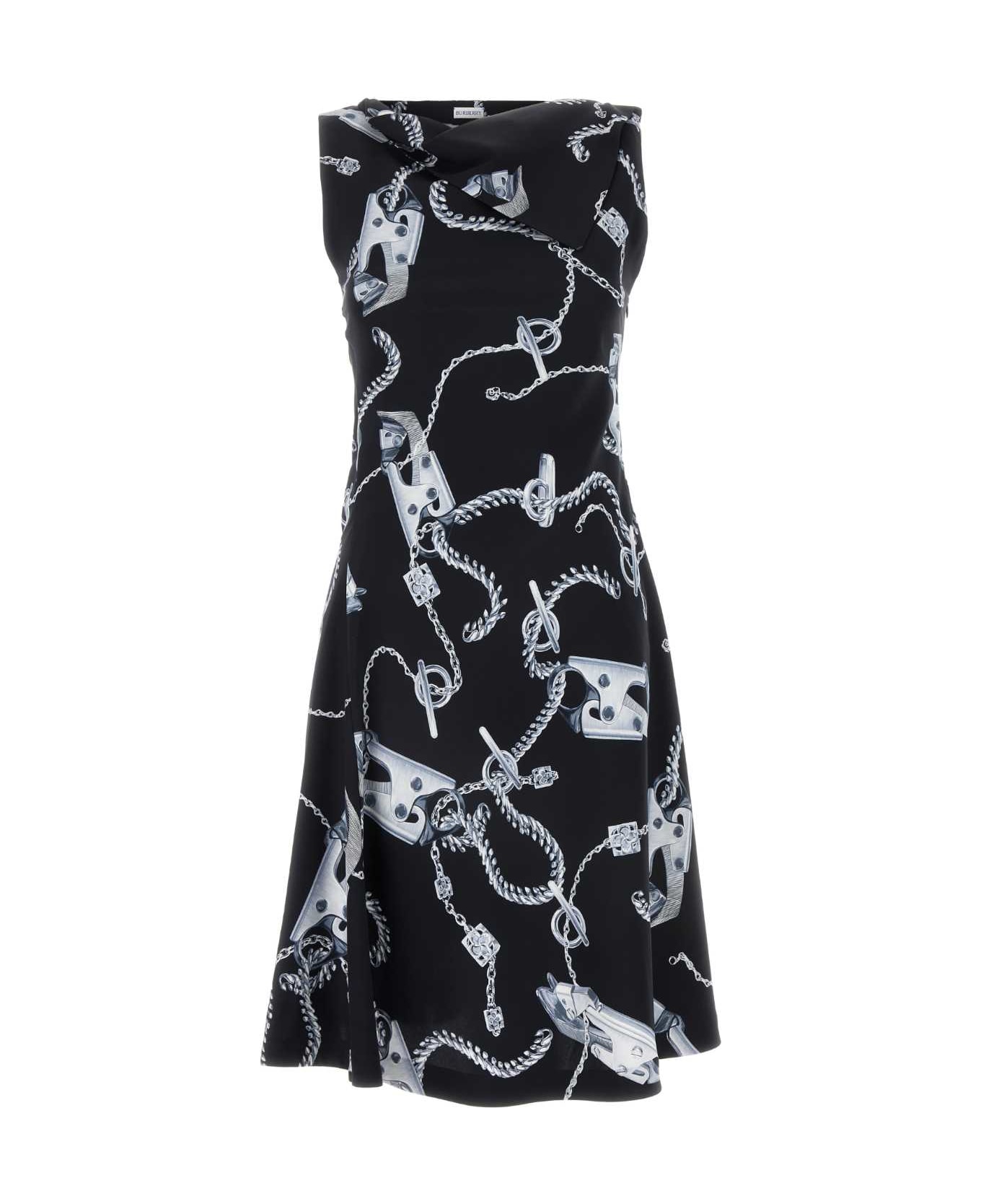 Burberry Printed Viscose Dress - SILVERBLACK