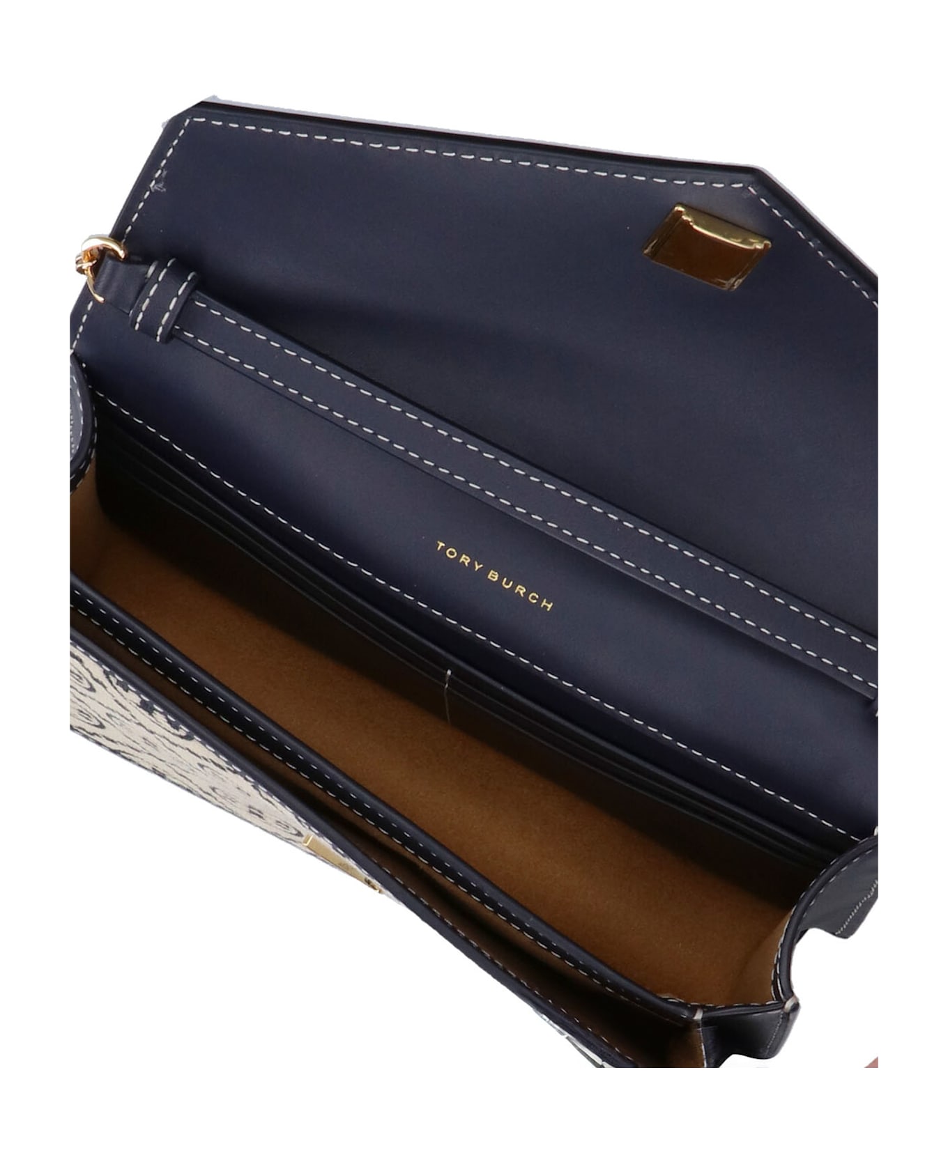 Tory Burch 
t Monogram
 Chain Wallet - BLUE