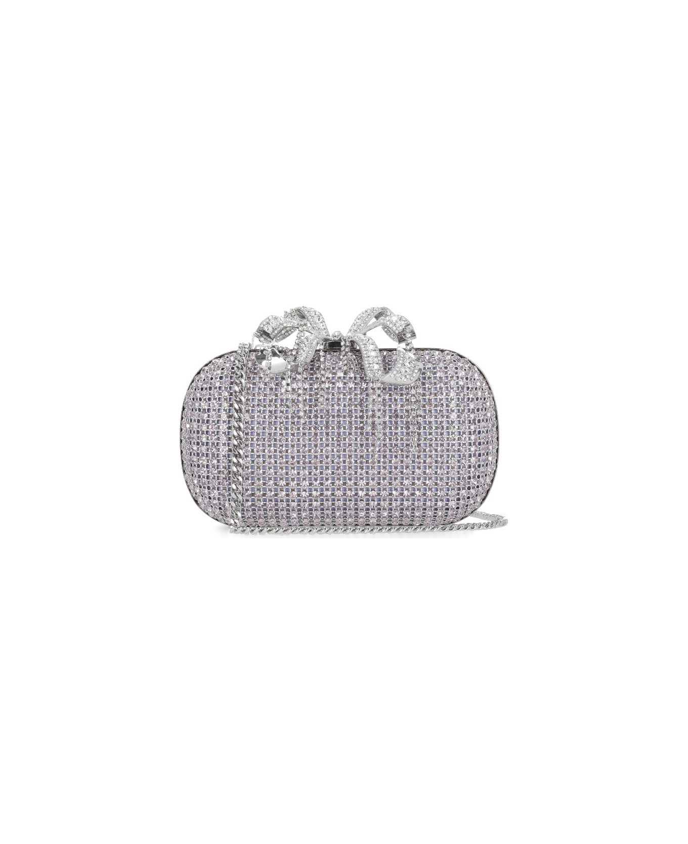 self-portrait Chainmail Clutch Bag - Purple