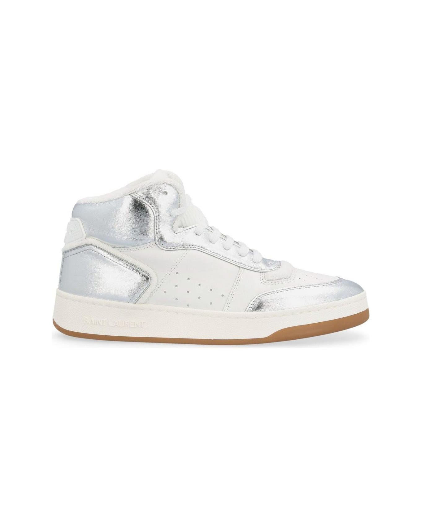 Saint Laurent Sl/80 Mid-top Sneakers - White, silver