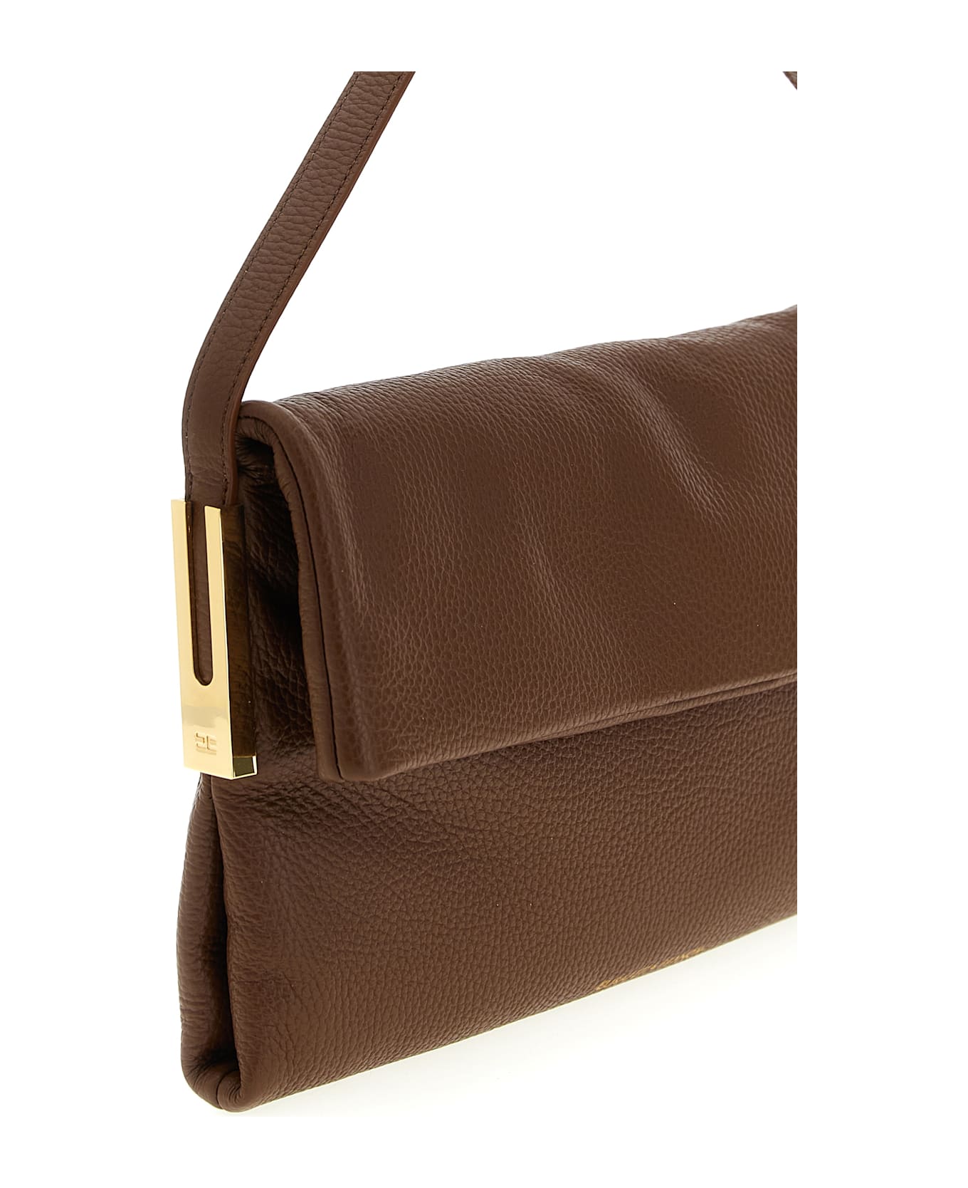 Elisabetta Franchi Logo Shoulder Bag - Brown