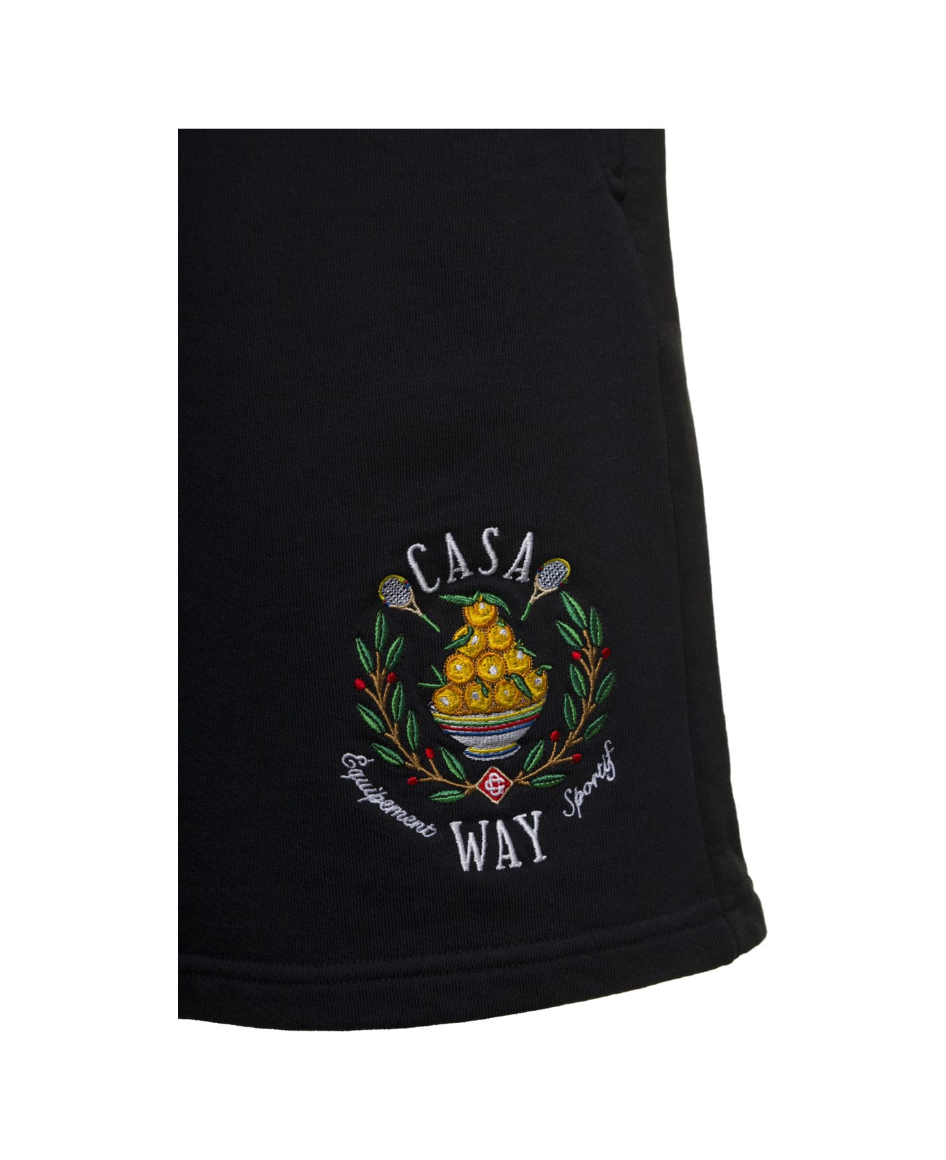 Casablanca Casa Way Embroidered Sweatshort - Black