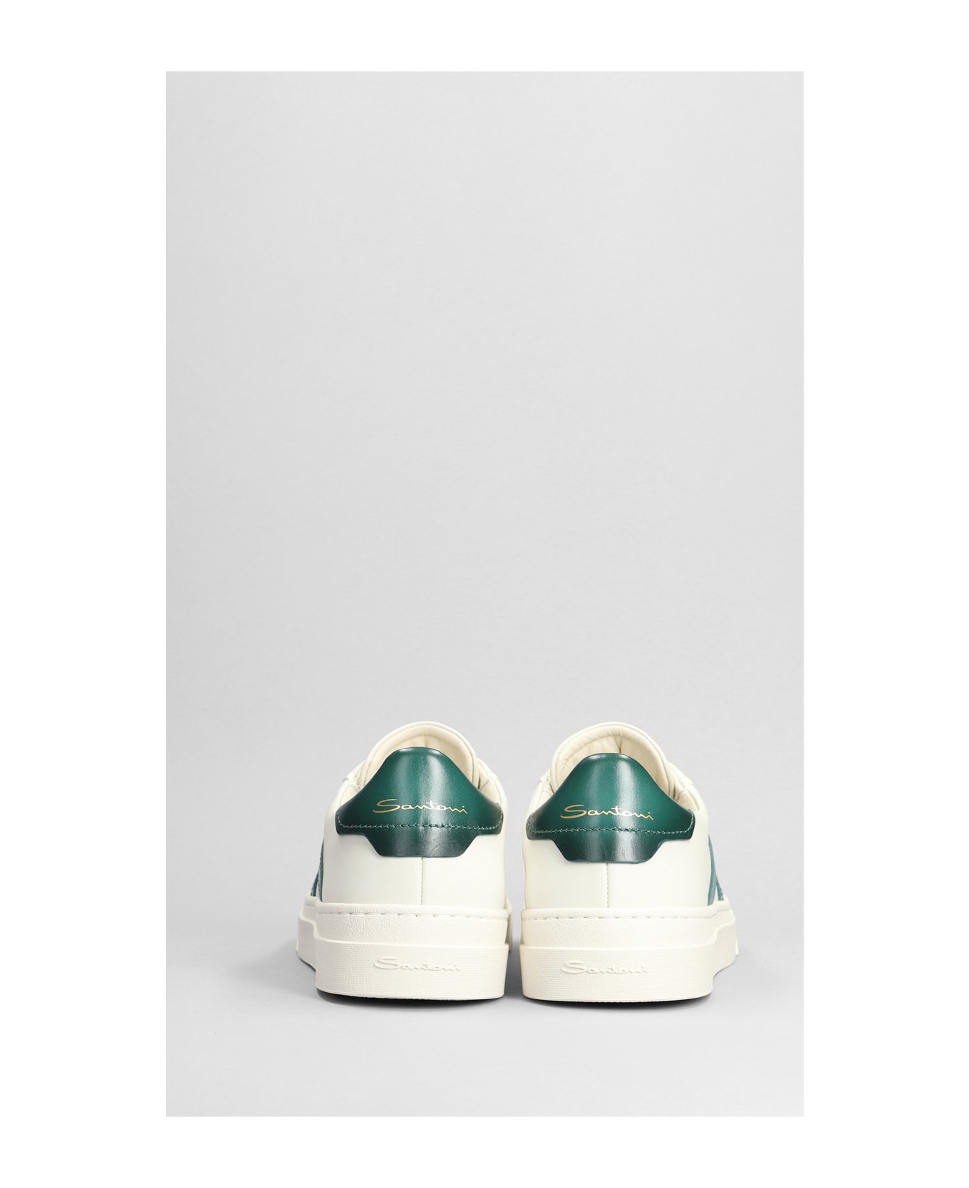 Santoni Dbs2 Sneakers In White Leather Santoni