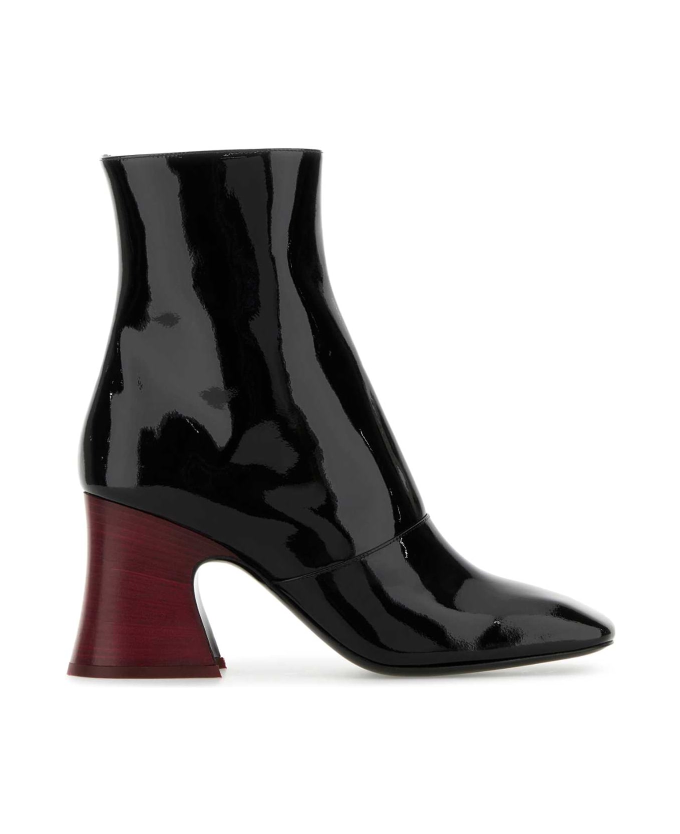 Chloé Black Leather Janis Ankle Boots - BLACK