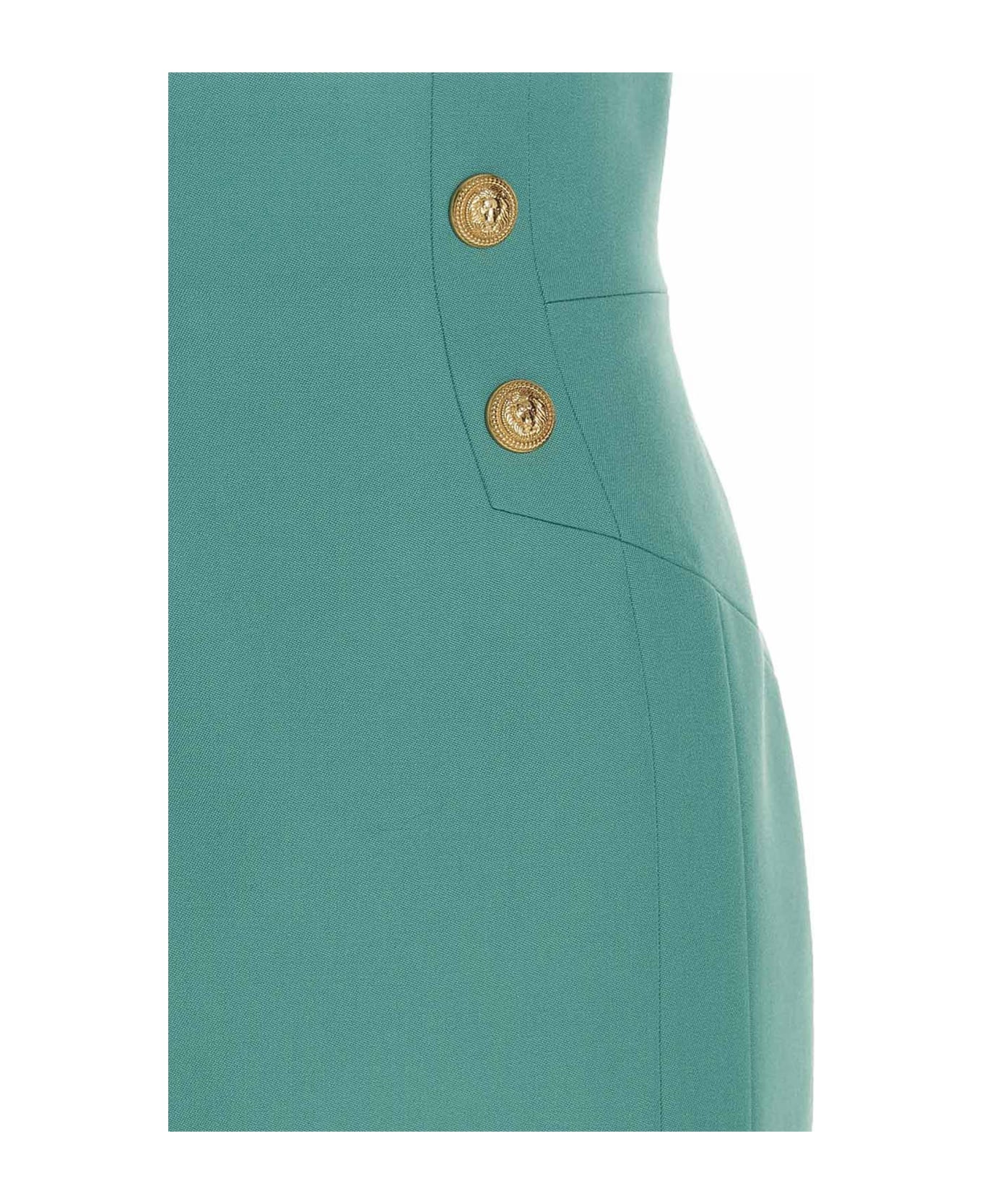Balmain Grain De Poudre Skirt - Green