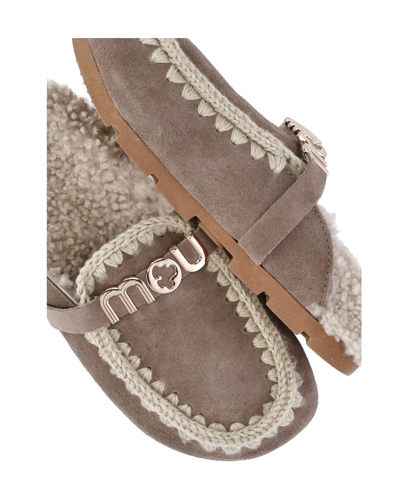 Mou Winter Bio Slide - Logo - Elgry Elephant Grey フラットシューズ