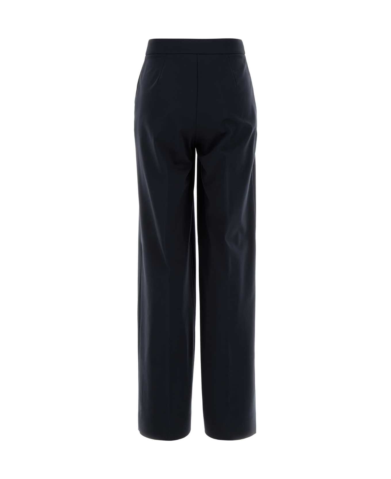 Max Mara Midnight Blue Stretch Cotton Orche Wide-leg Pant - BLU