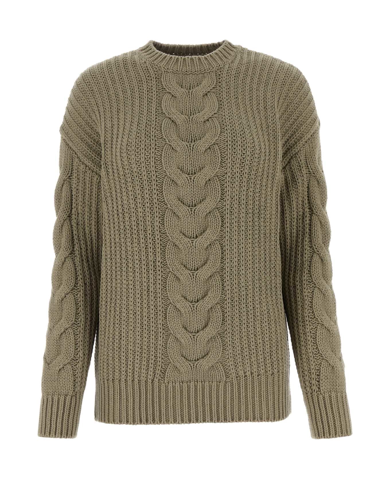 Max Mara Sage Green Cotton Acciaio Sweater - VERDEKAKI ニットウェア