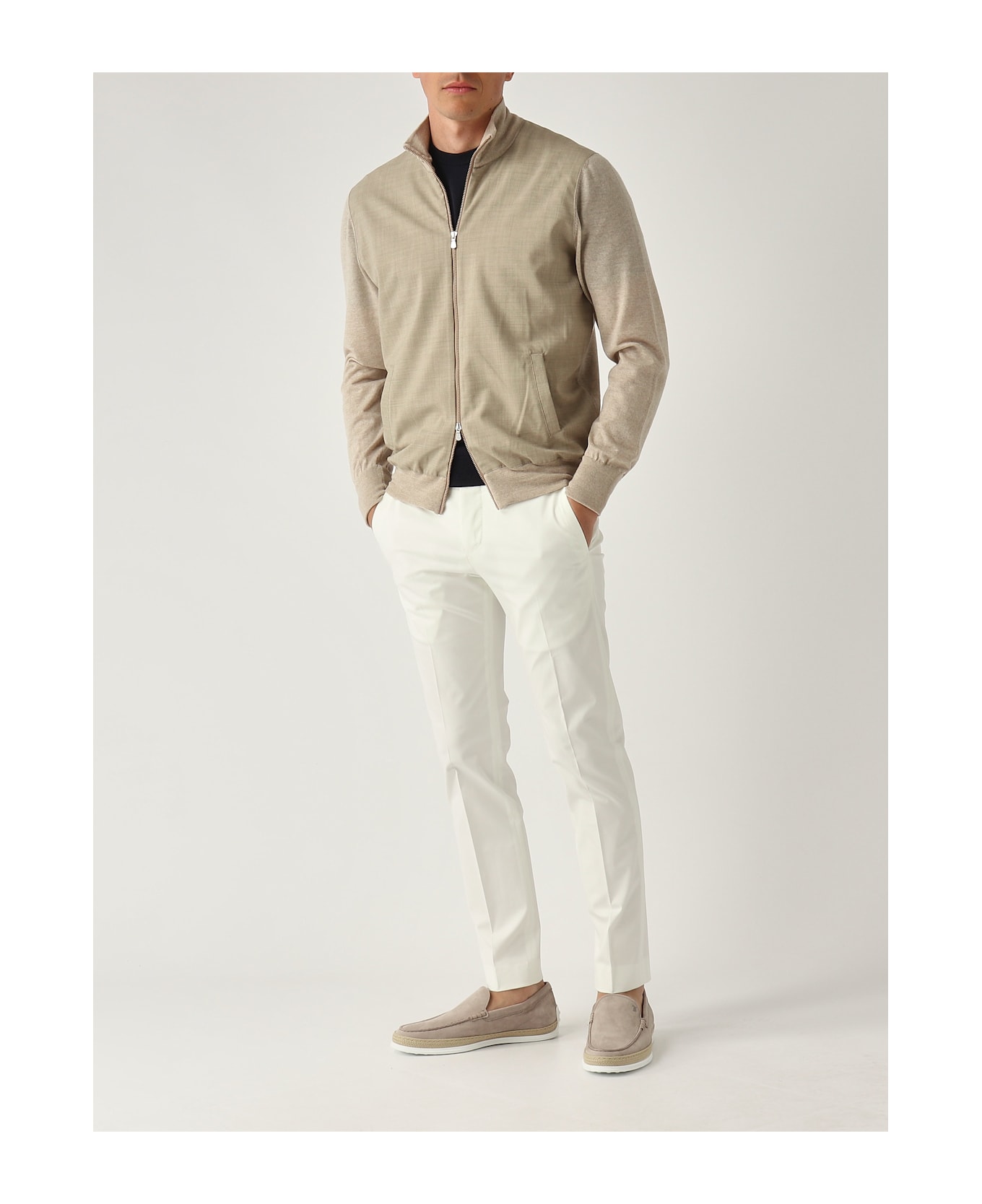 Gran Sasso Cardigan Full-zip In Maglia E Tessuto Cardigan - TORTORA