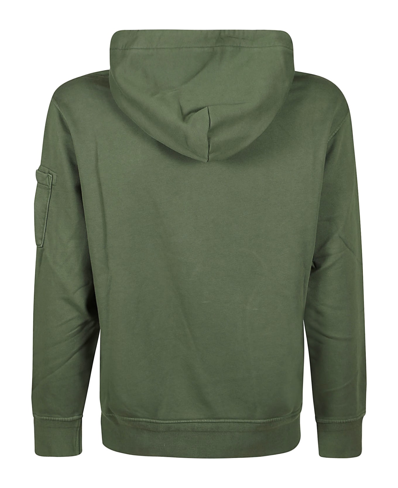 C.P. Company Diagonal Fleece Hooded Sweatshirt - DUCK GREEN