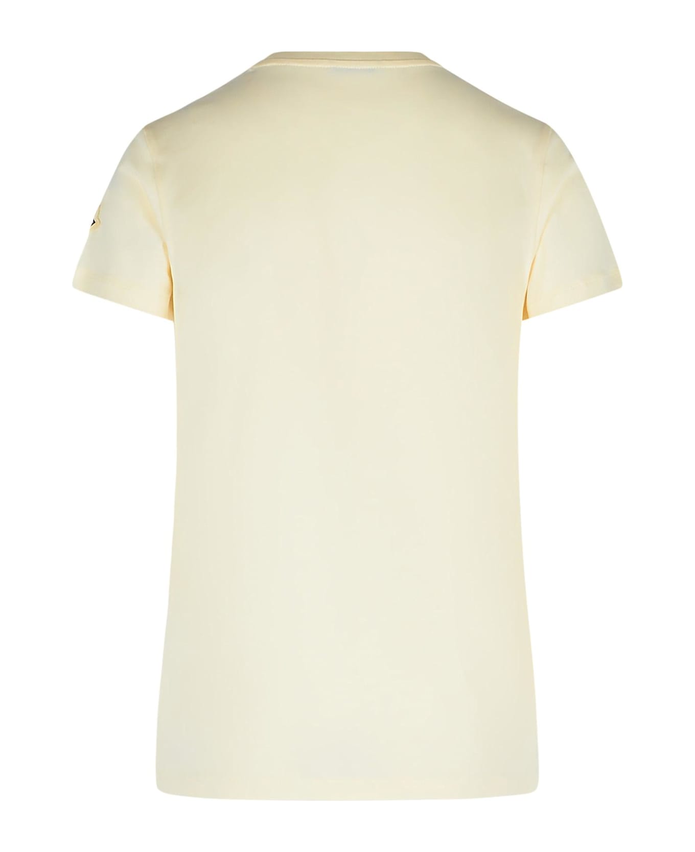 Moncler Cream Cotton T-shirt - Cream