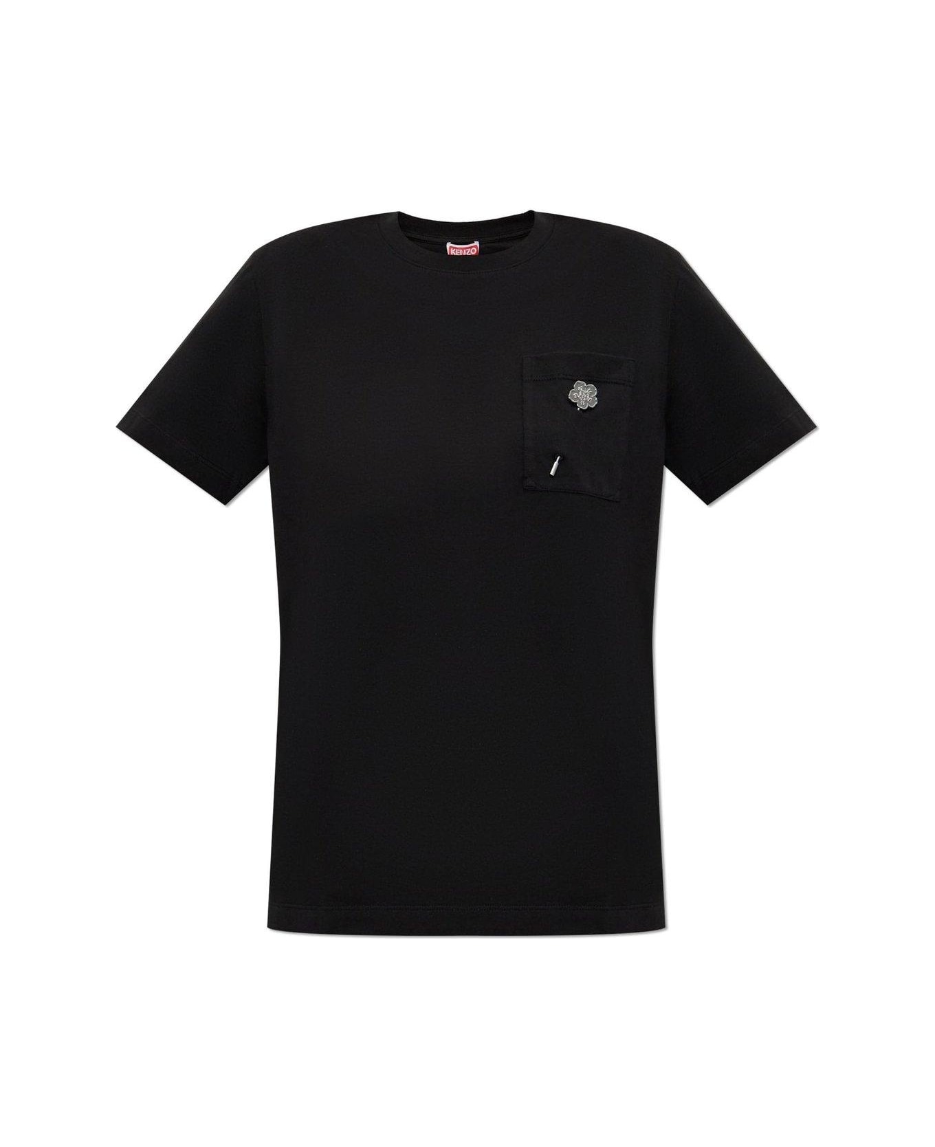 Kenzo Logo Embroidered T-shirt Kenzo - BLACK