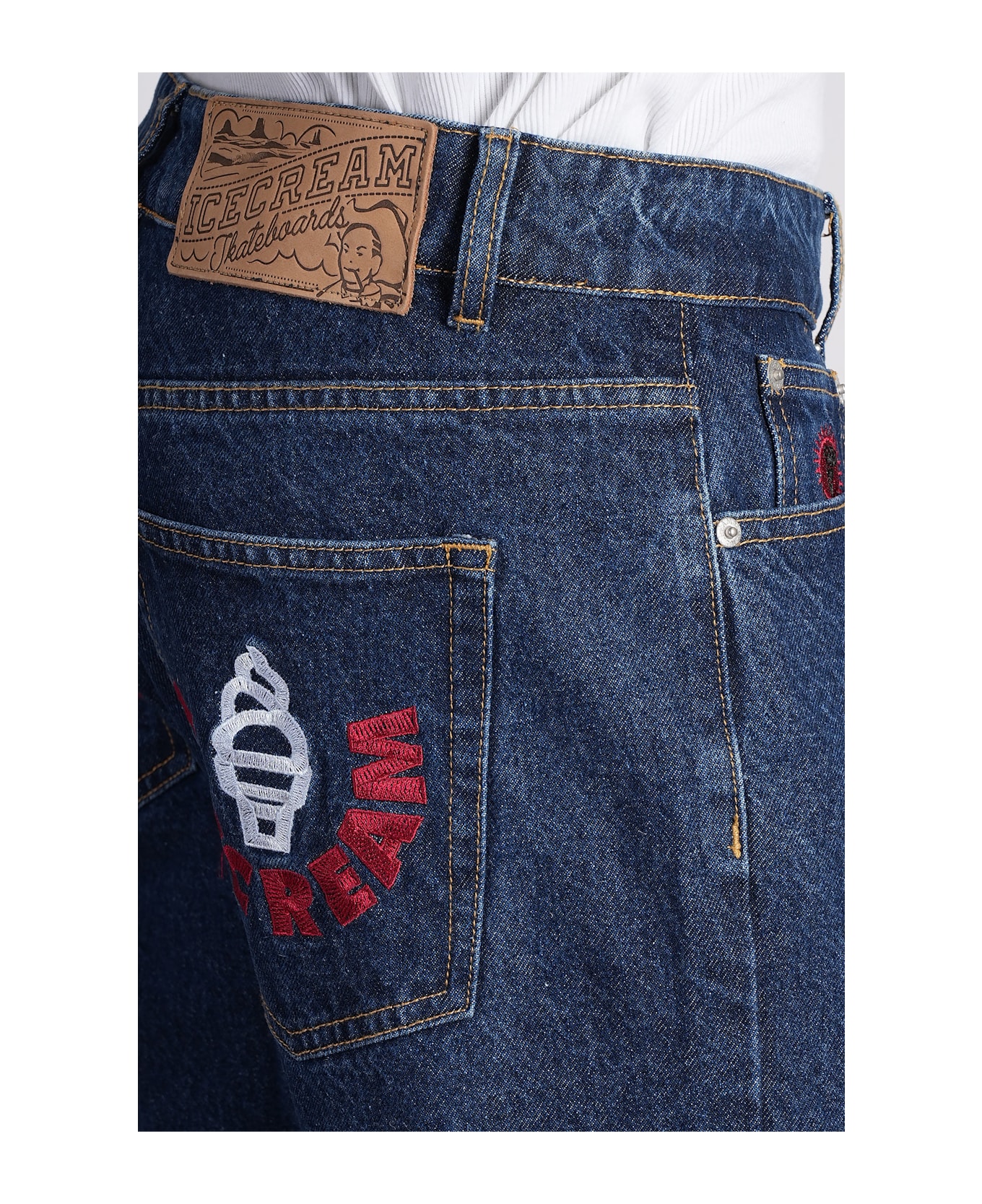 Icecream Jeans In Blue Cotton - blue