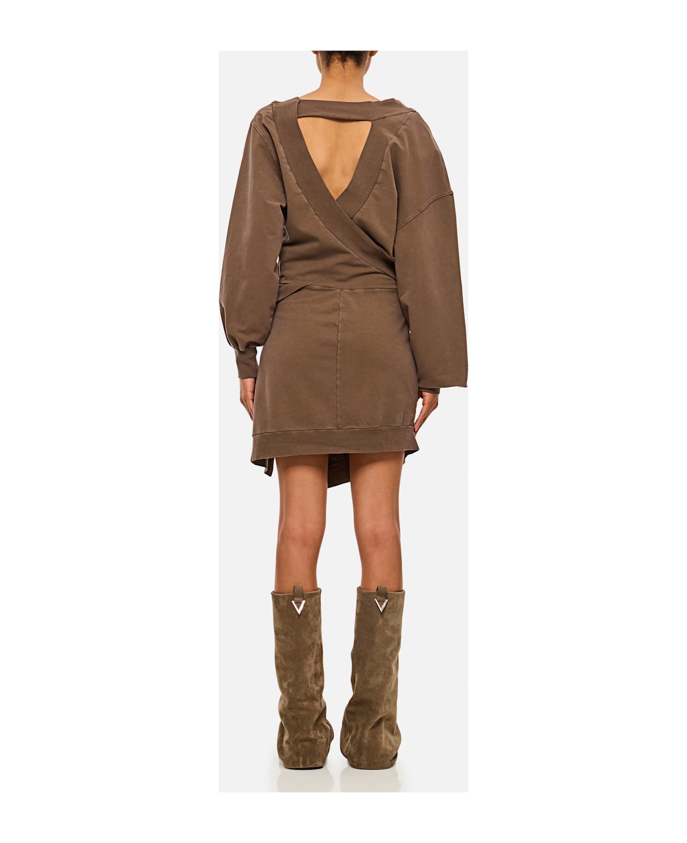 The Attico Light American Fleece Mini Dress - Brown