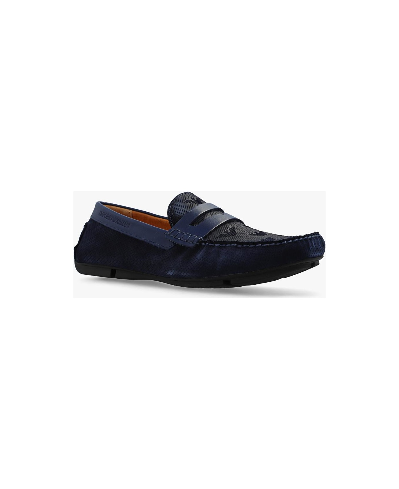 Emporio Armani Suede Moccasins - Blu