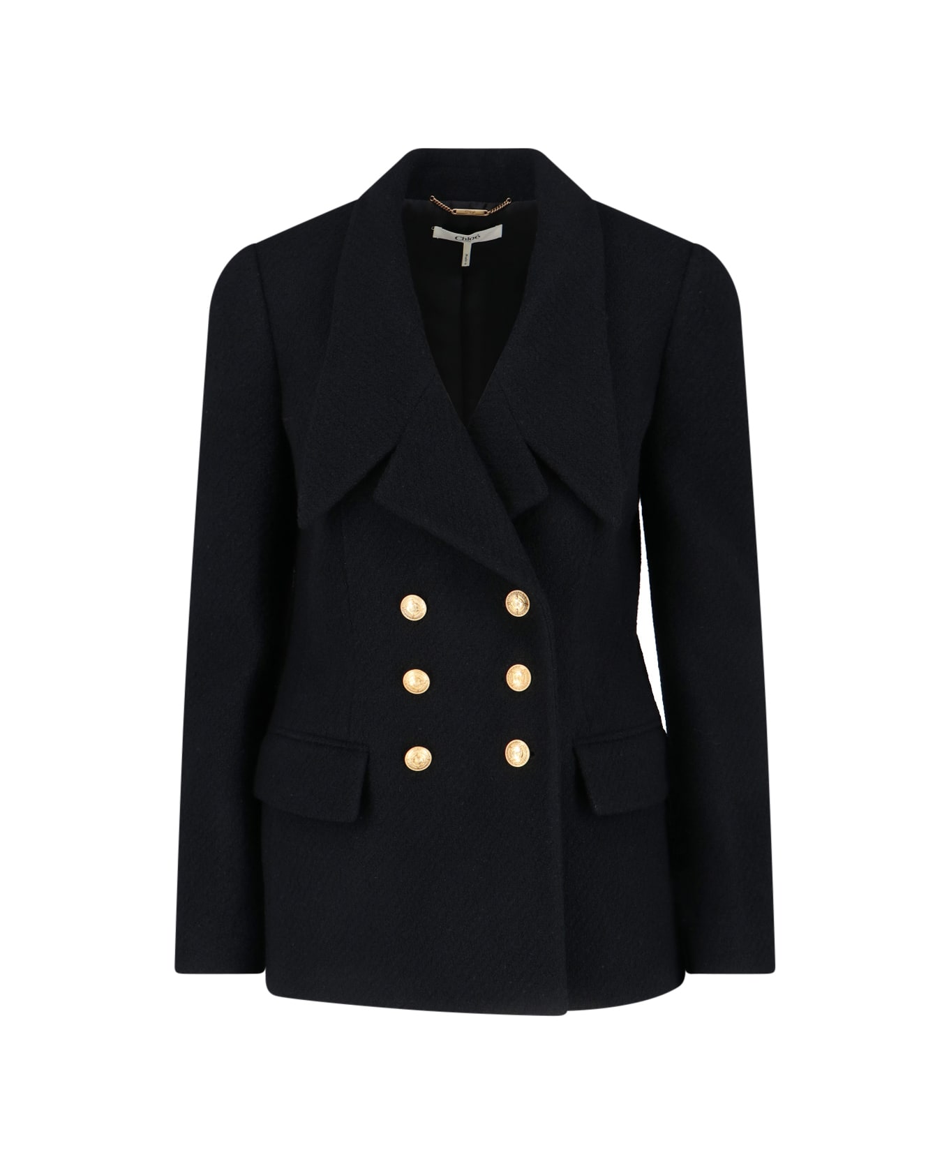 Chloé Double-breasted Wool Blend Blazer - Black  