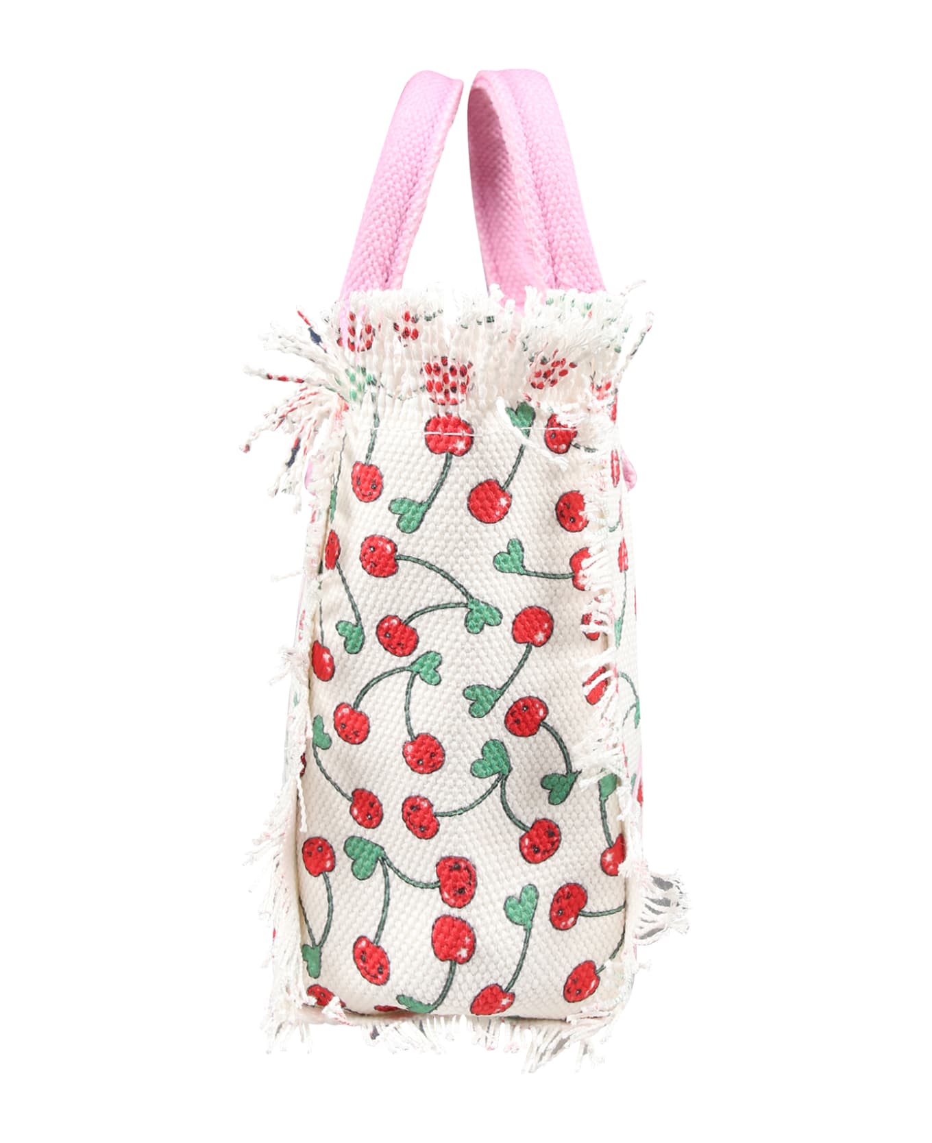 MC2 Saint Barth White Bag For Girl With Cherry Print And Logo - White アクセサリー＆ギフト