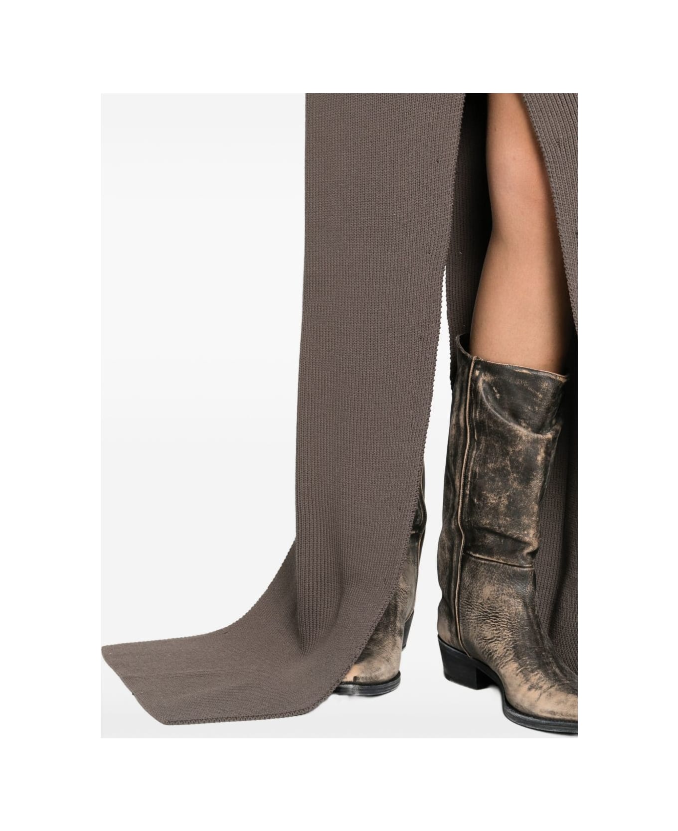 Rick Owens Wool Long Skirt - Grey