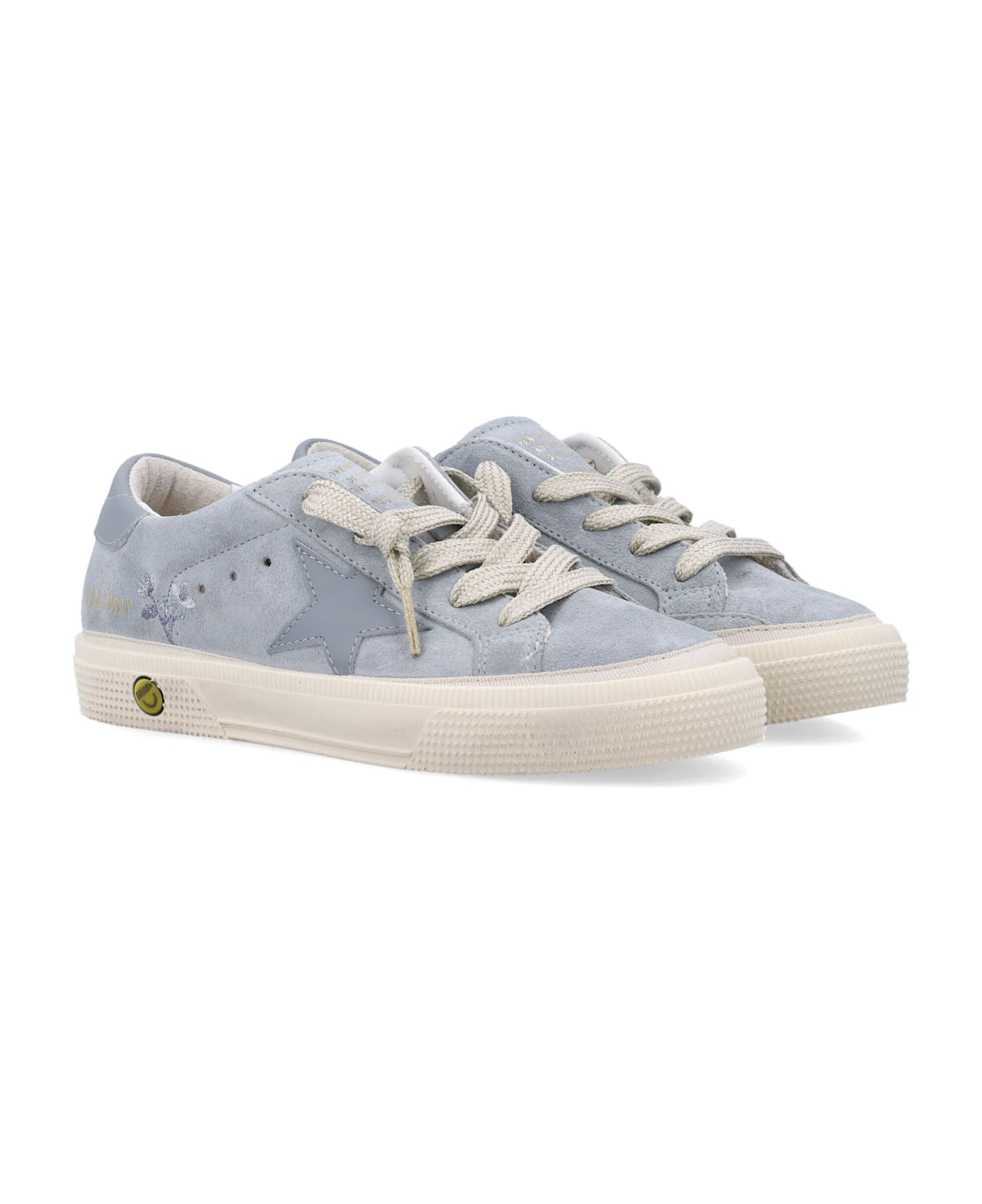 Golden Goose Kids May Suede Sneakers - QUARRY/SILVER BLUE