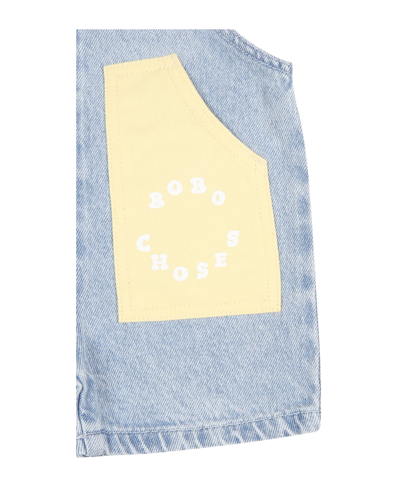 Bobo Choses Blue Dungarees For Baby Boy With Logo - Denim