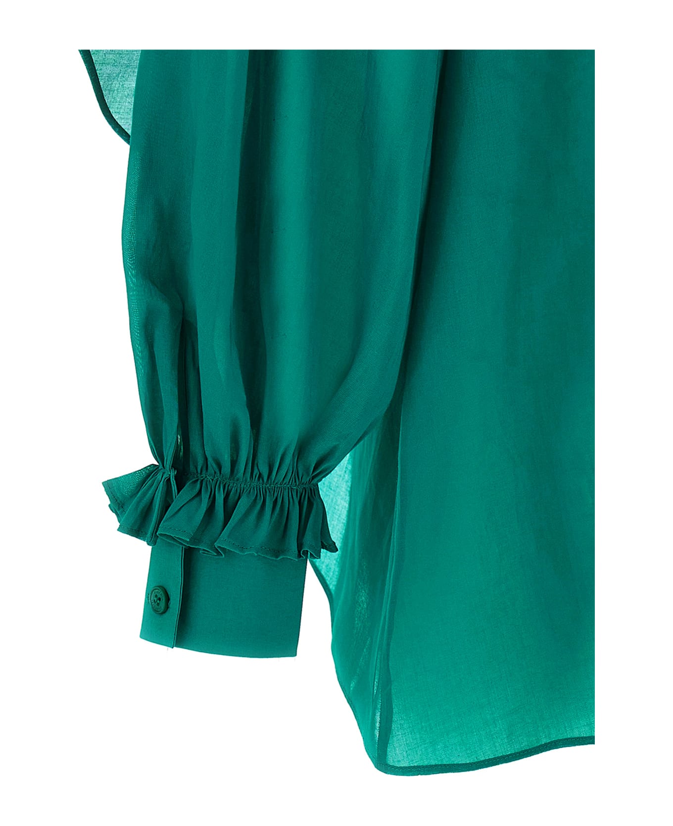 Alberta Ferretti Ruffled Shirt And Ruffles - Green