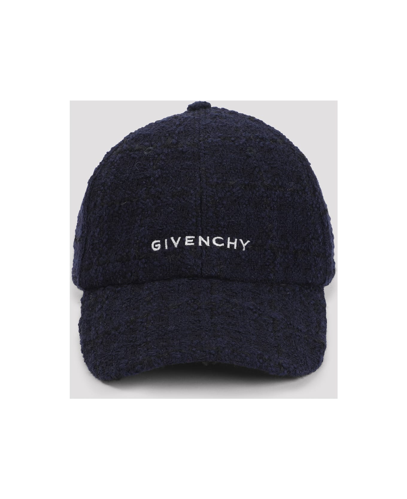 Givenchy Dark Blue Tweed Givenchy Baseball Cap - Dark Blue