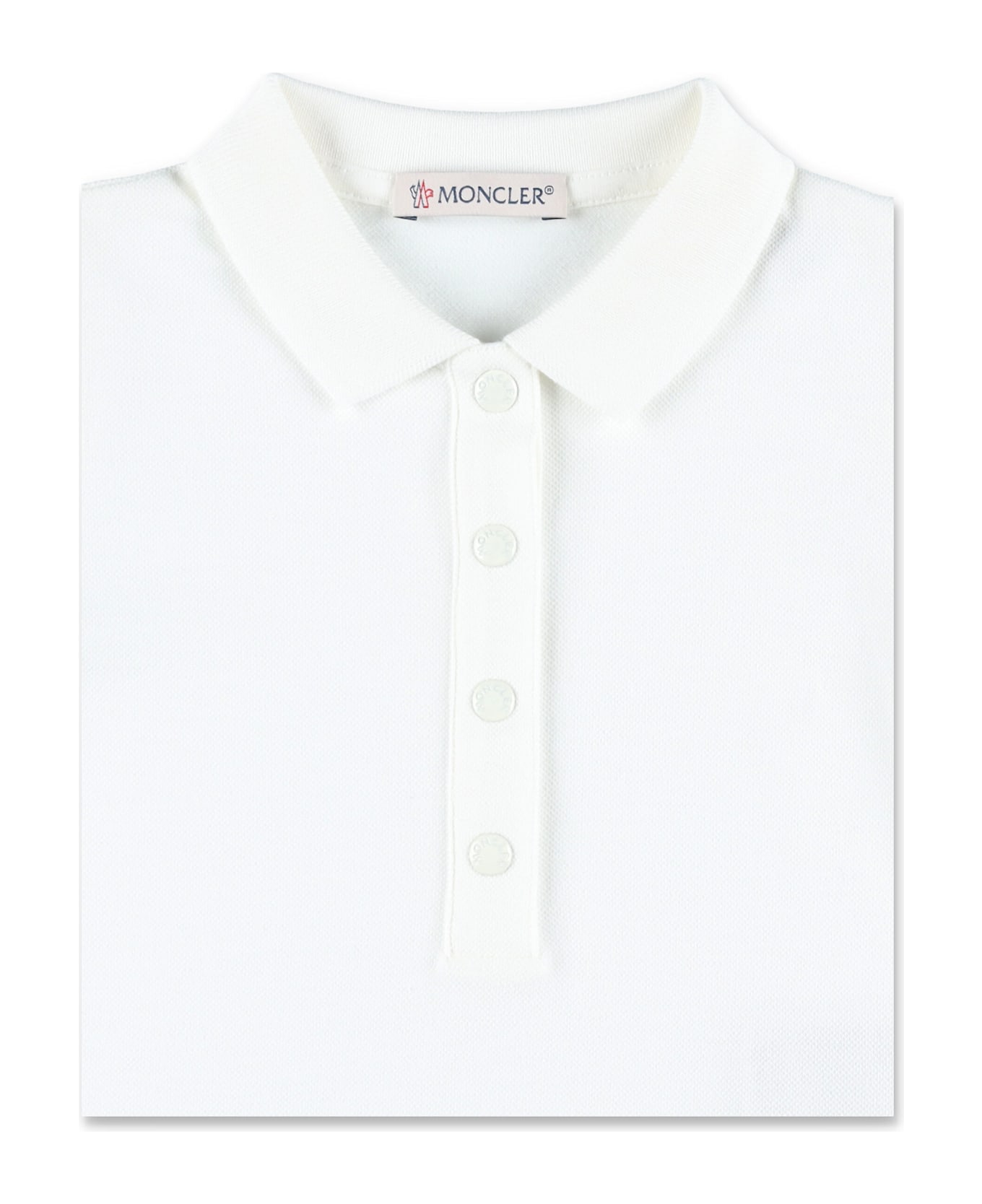 Moncler Kid - Cotton Piquet Polo Shirt Dress - WHITE