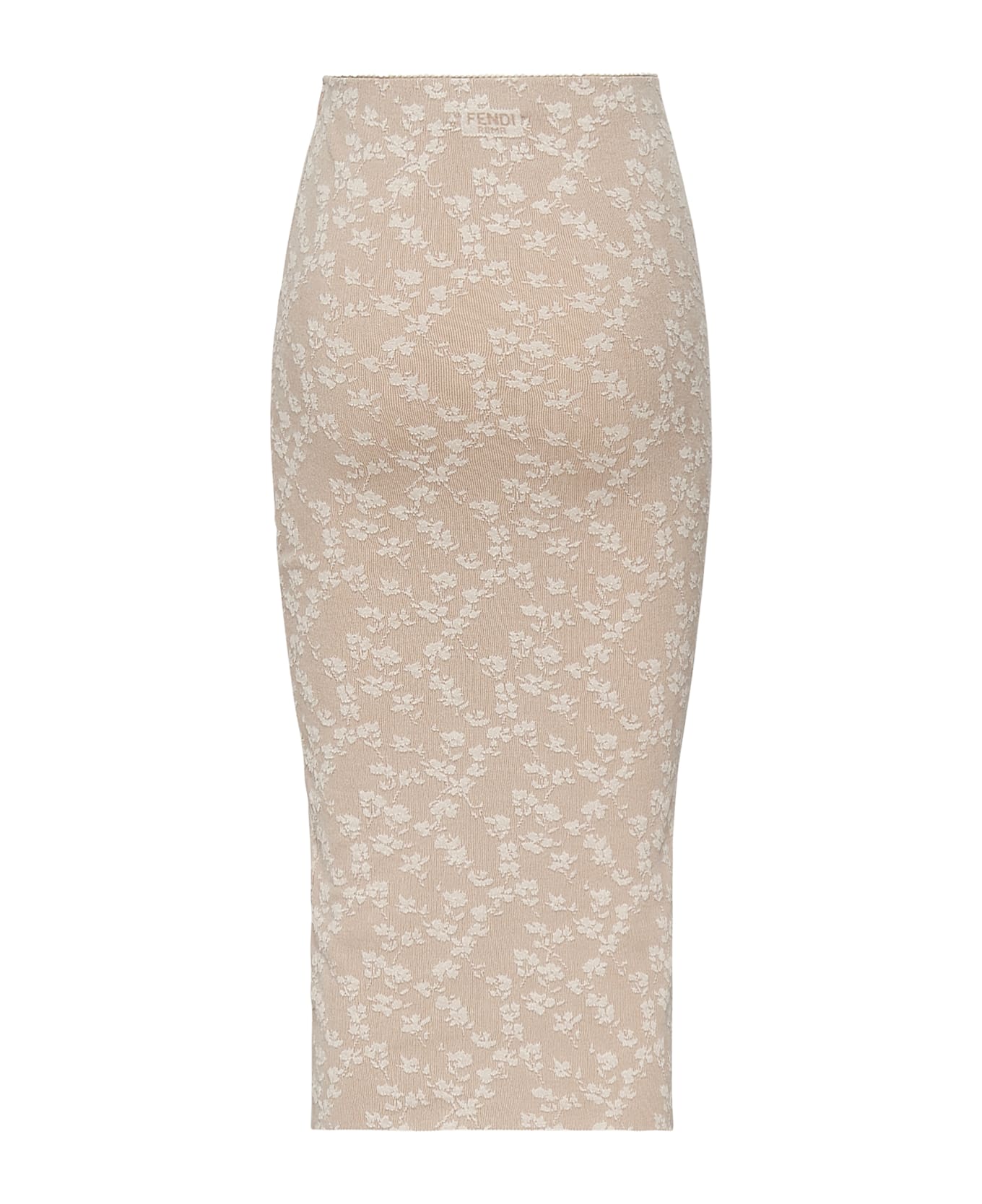 Fendi Jacquard Viscose Midi Skirt - BEIGE, white
