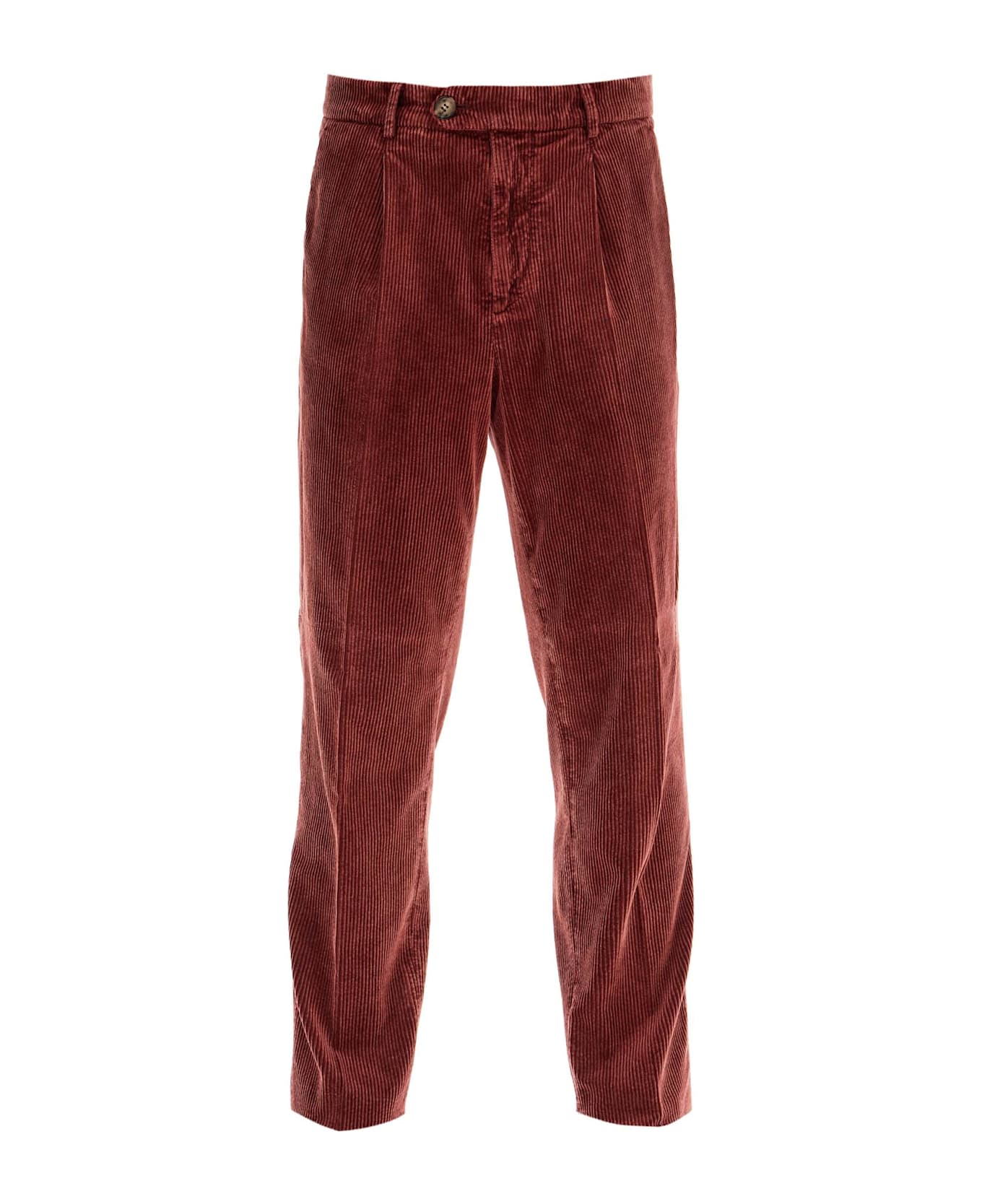 Brunello Cucinelli Corduroy Leisure Fit Pants - CORALLO (Red)