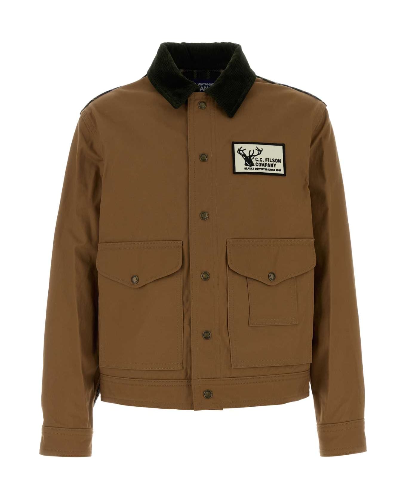 Junya Watanabe Multicolor Cotton And Wool Blend Jacket - BEIGEXNVYGRN