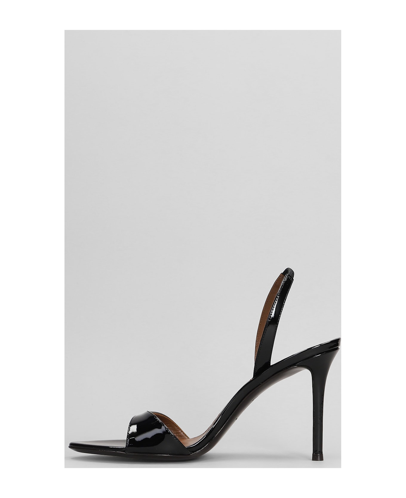 Giuseppe Zanotti Sandals In Black Patent Leather - black