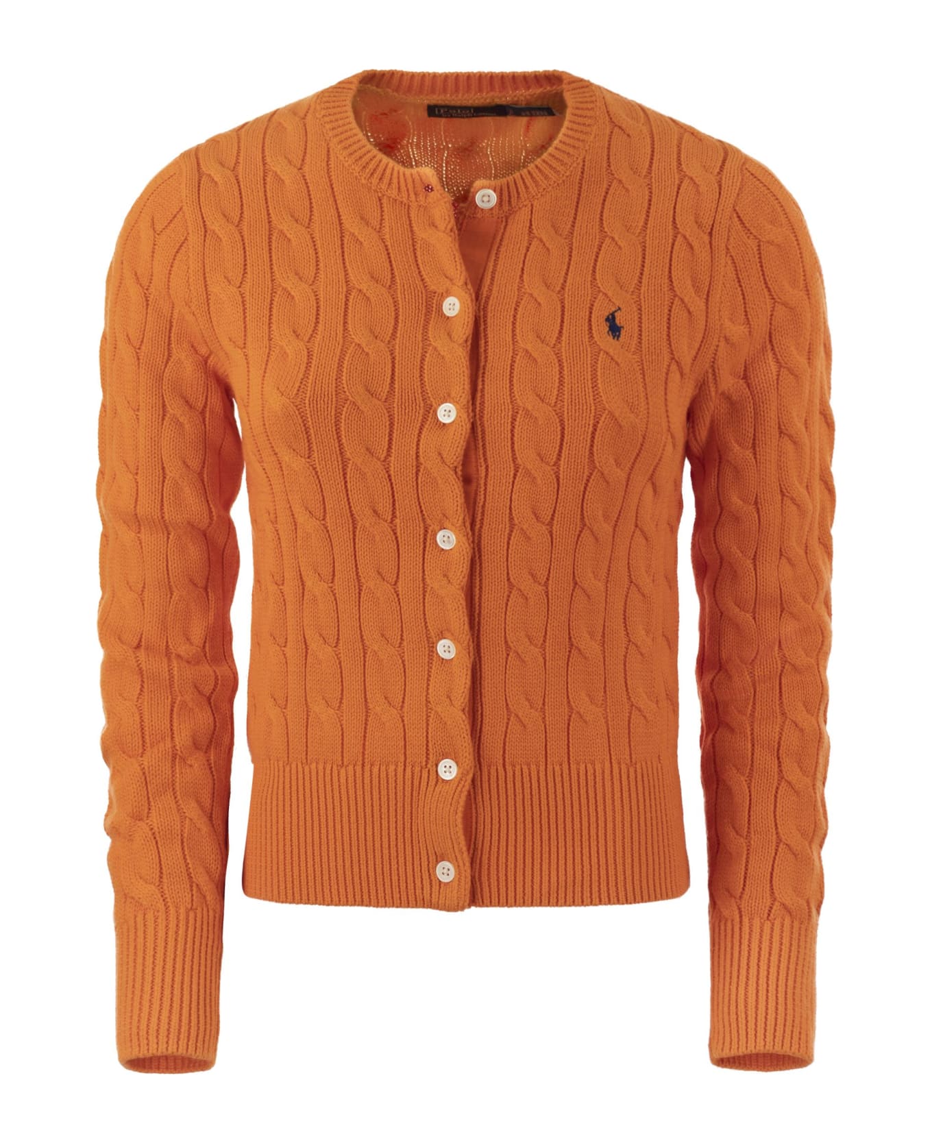 Polo Ralph Lauren Plaited Cardigan With Long Sleeves - Orange ニットウェア