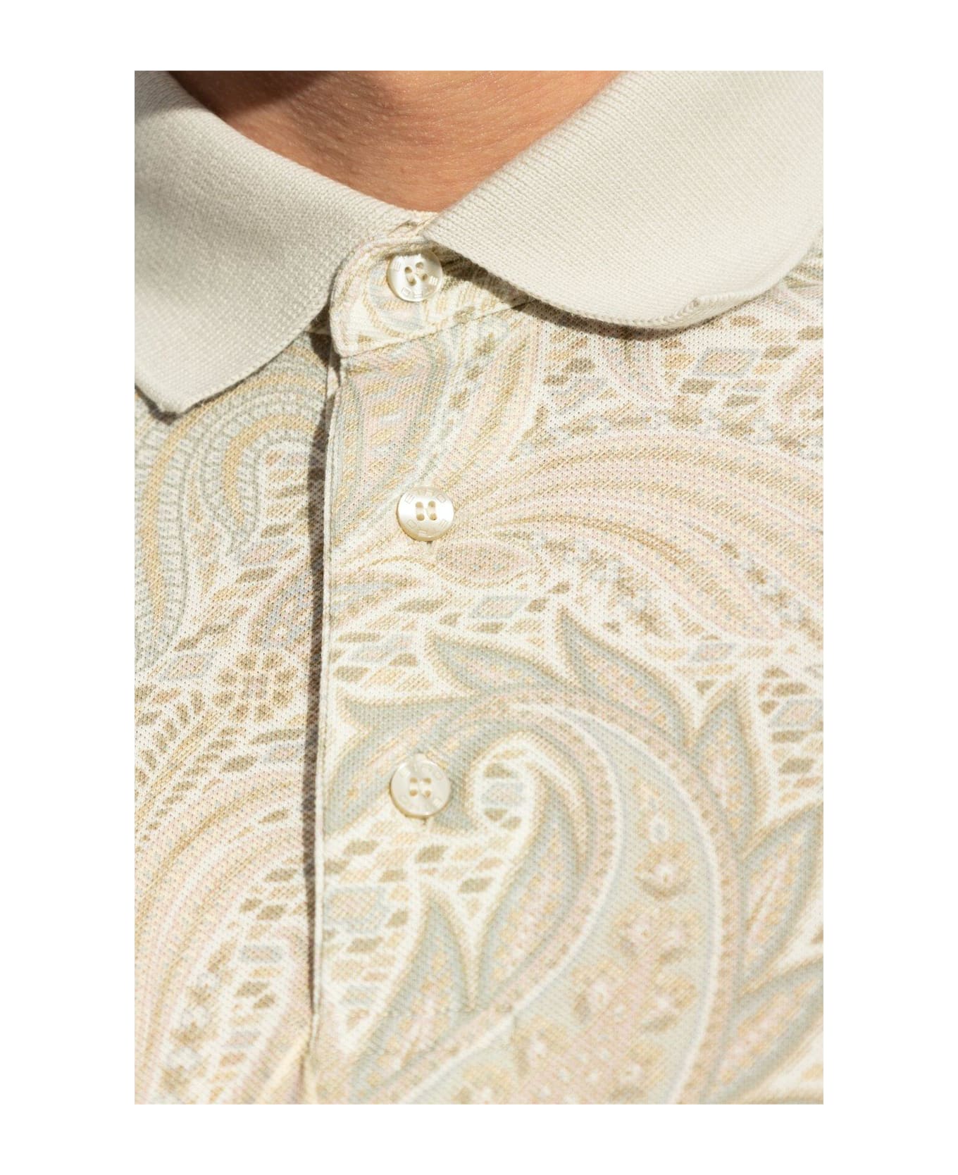 Etro Paisley Printed Polo Shirt - White