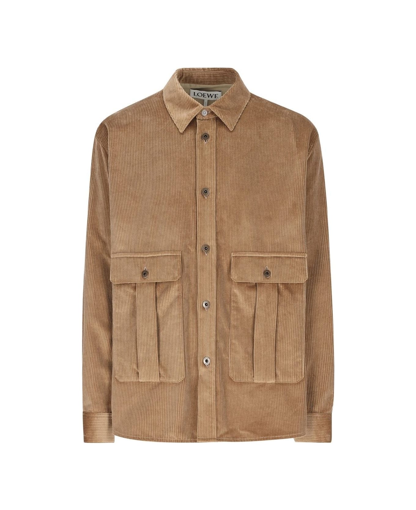 Loewe Long-sleeved Corduroy Overshirt - LIGHT CARAMEL