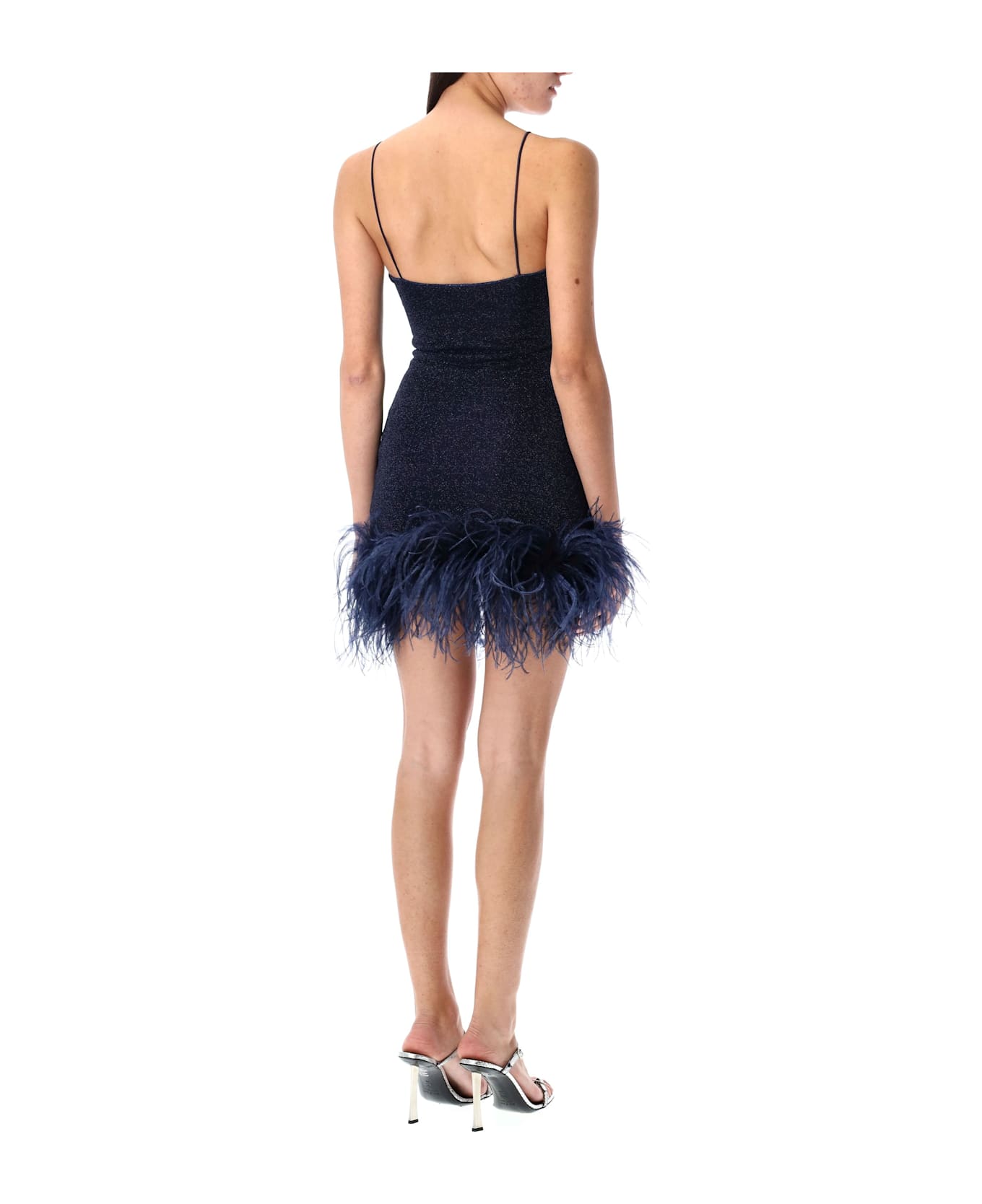 Oseree Lumiere Plumage Mini Dress - NIGHT BLUE