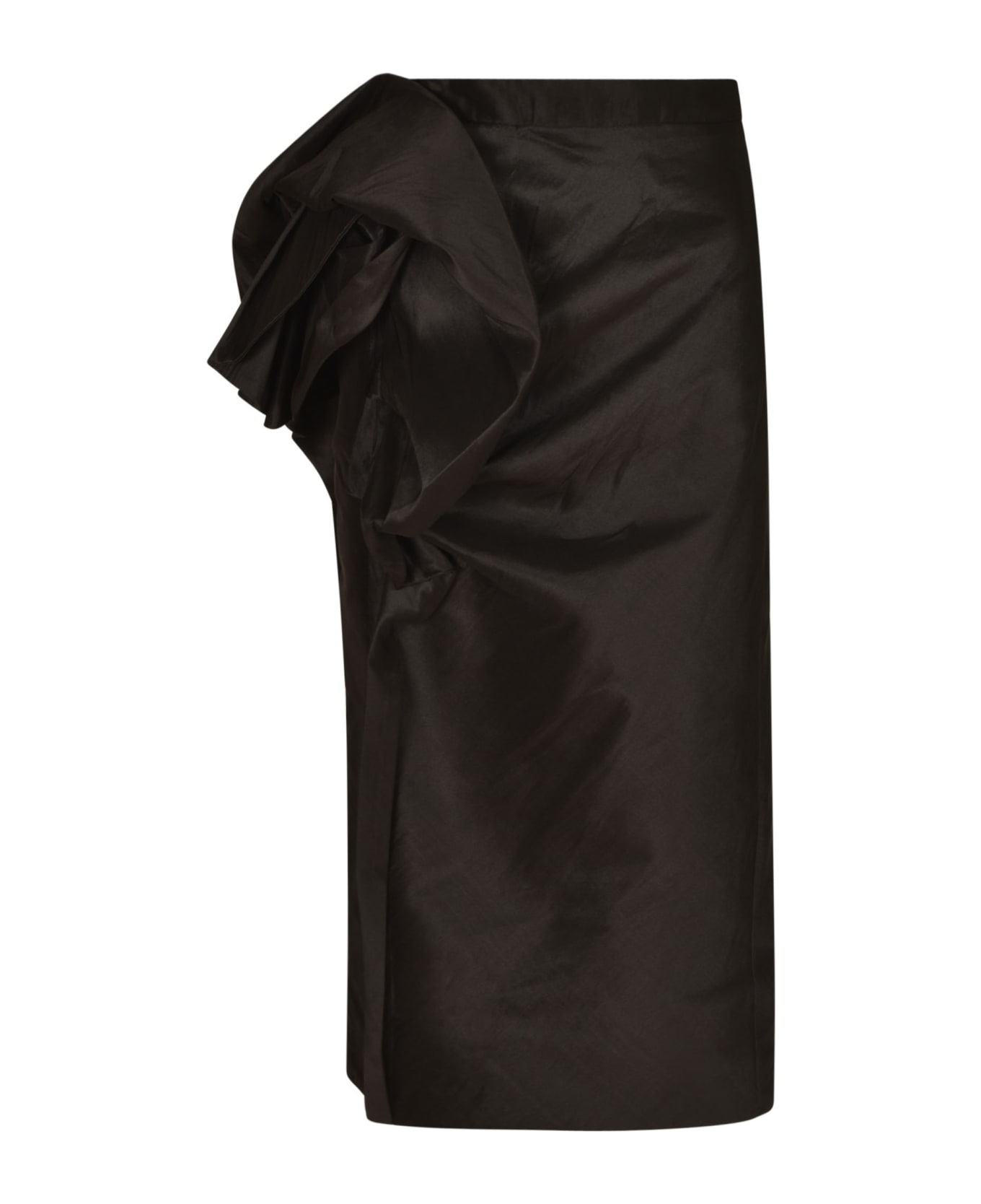 Maison Margiela Floral Detail Midi Skirt - Black