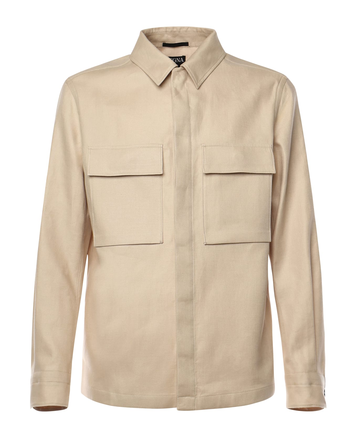 Zegna Shirt With Pockets - Beige