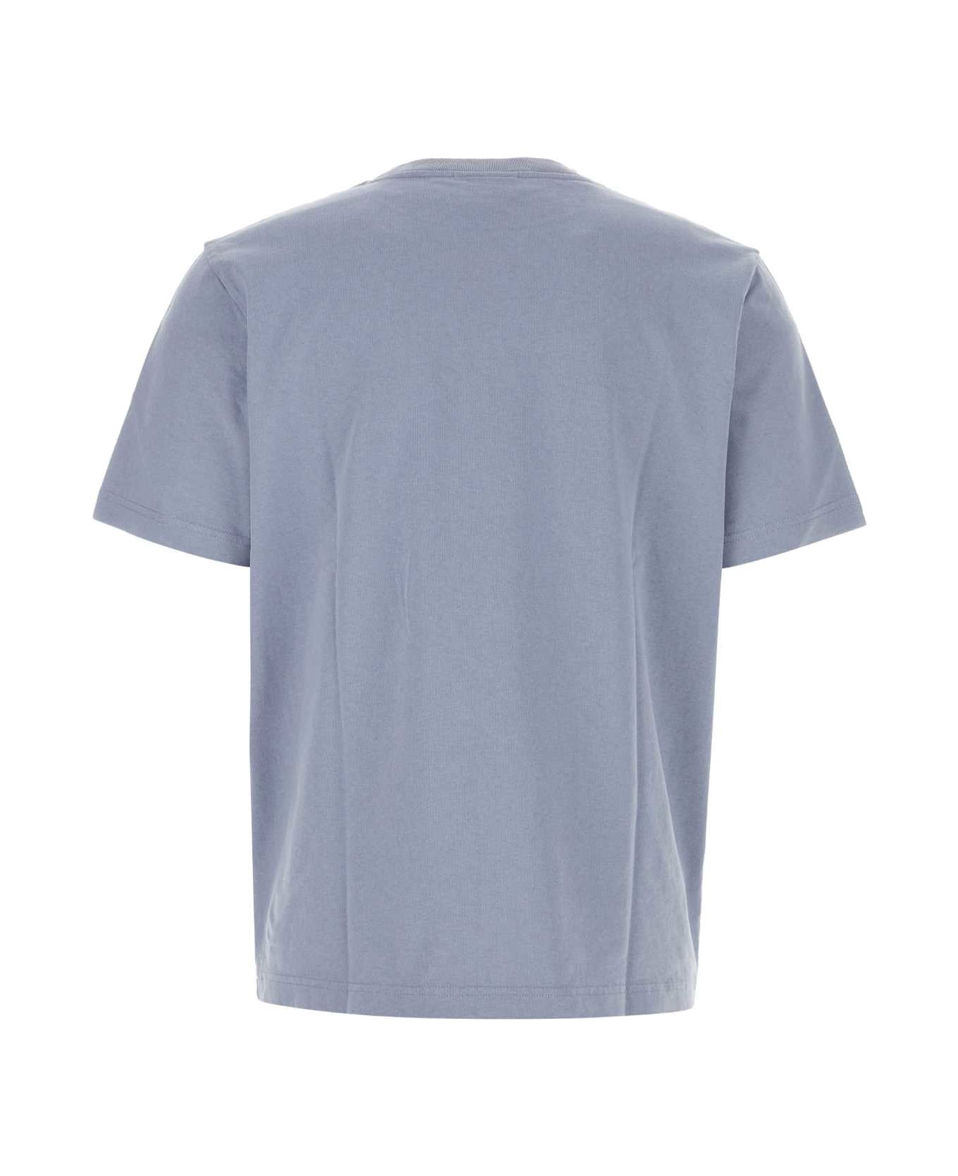 Maison Kitsuné Cerulean Blue Cotton T-shirt - DUSTERBLUE