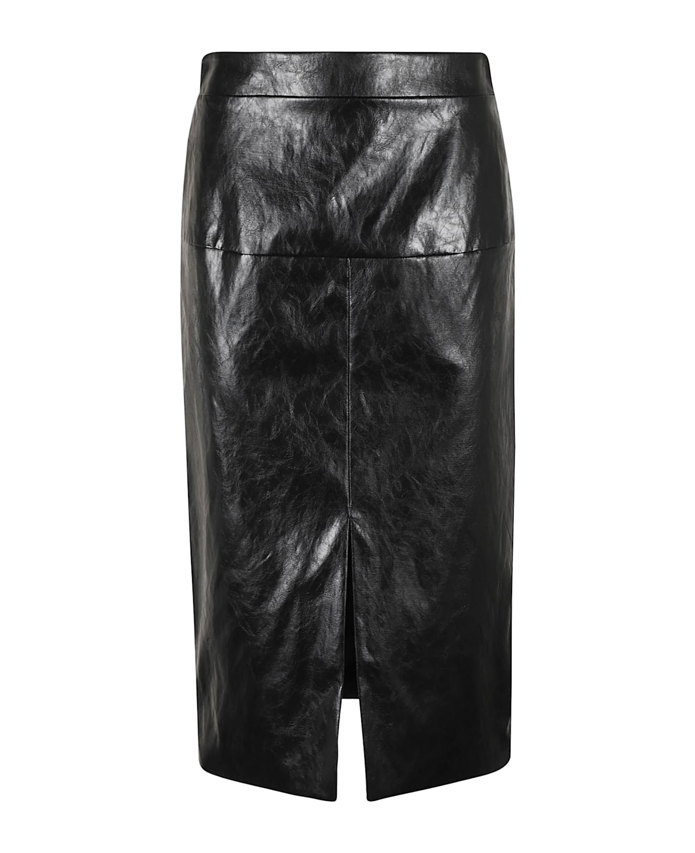 Federica Tosi Front Slit Shiny Skirt - Black