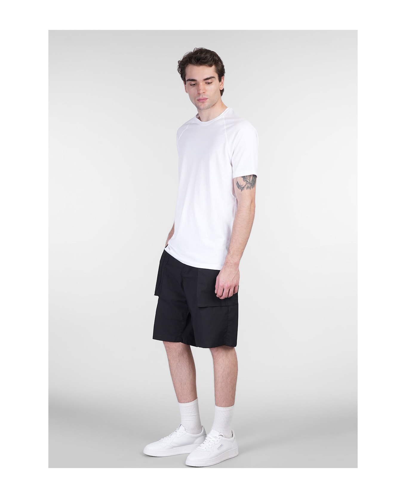 Aspesi Lou Bis Shorts In Black Cotton - black