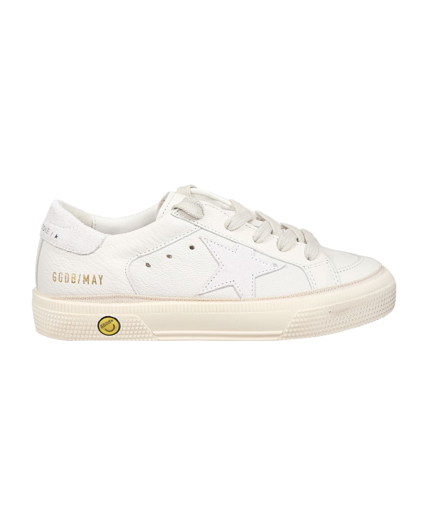 Golden Goose White May Sneakers For Girl With Iconic Star - White